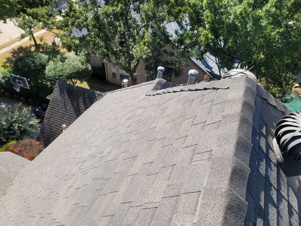 Insurance Claim Roof and Gutters using Owens Corning - Duration- Estate Gray -New Gutters - Exterior paint by Tex-Line Roofing