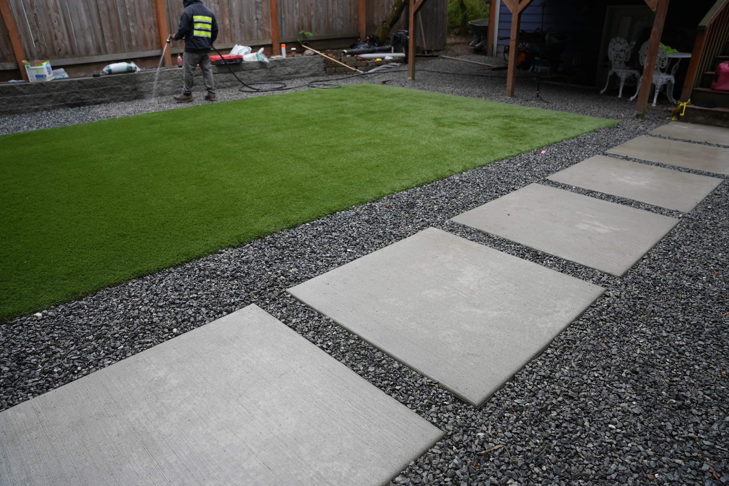 Turf Installation, Retaining Wall & Concrete Walkway | Seattle  by Jireh Asphalt & Concrete Inc 