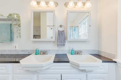 Modern Bathroom Remodeling With Dual Vanity and Subway Tile
