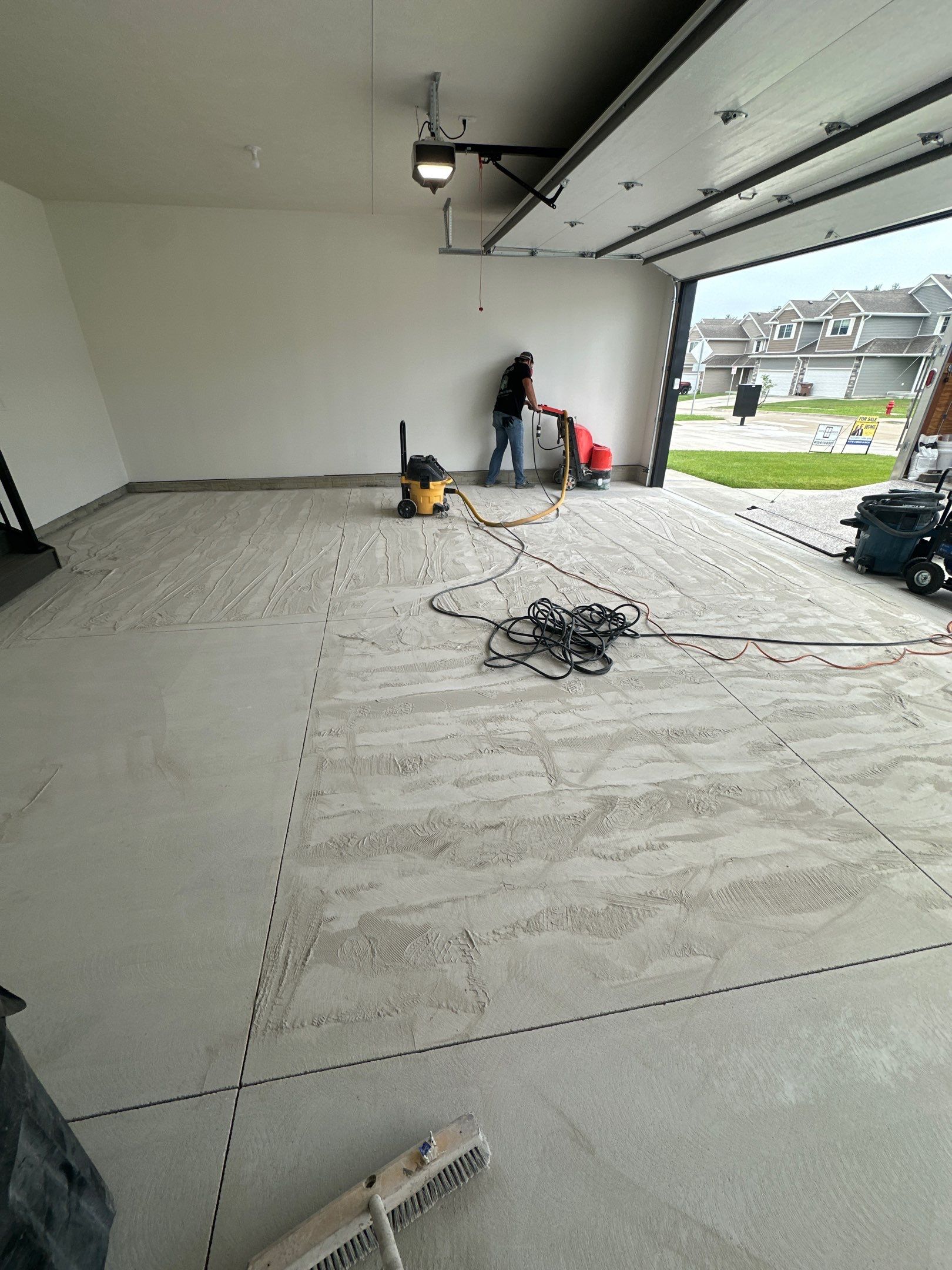 Black and White Speckled Epoxy Garage Floor in Lincoln by Goat Coatings
