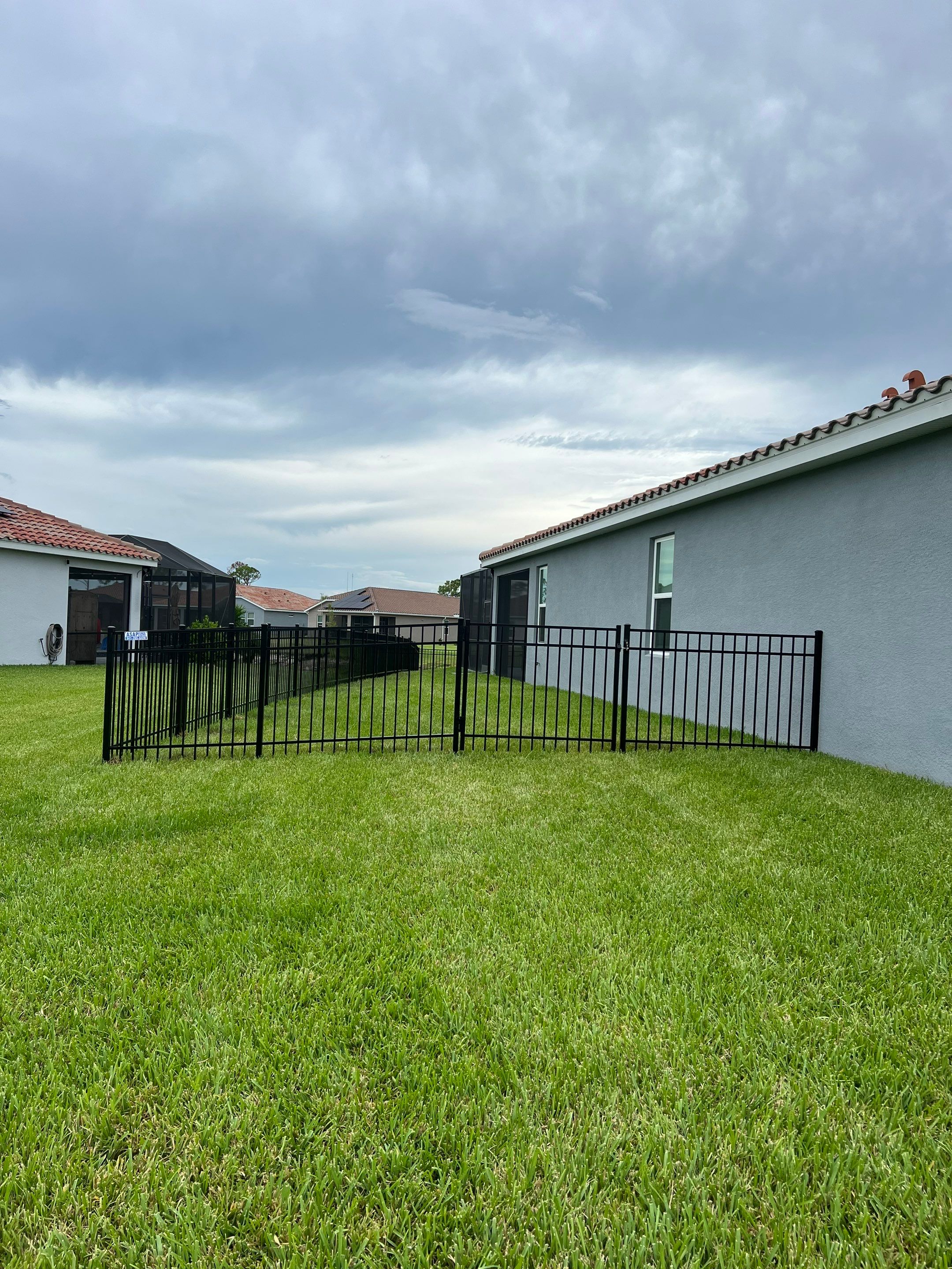 Aluminum Fence Installation using Black 3 Rail Aluminum Fence by Asap fence and gates, LLC