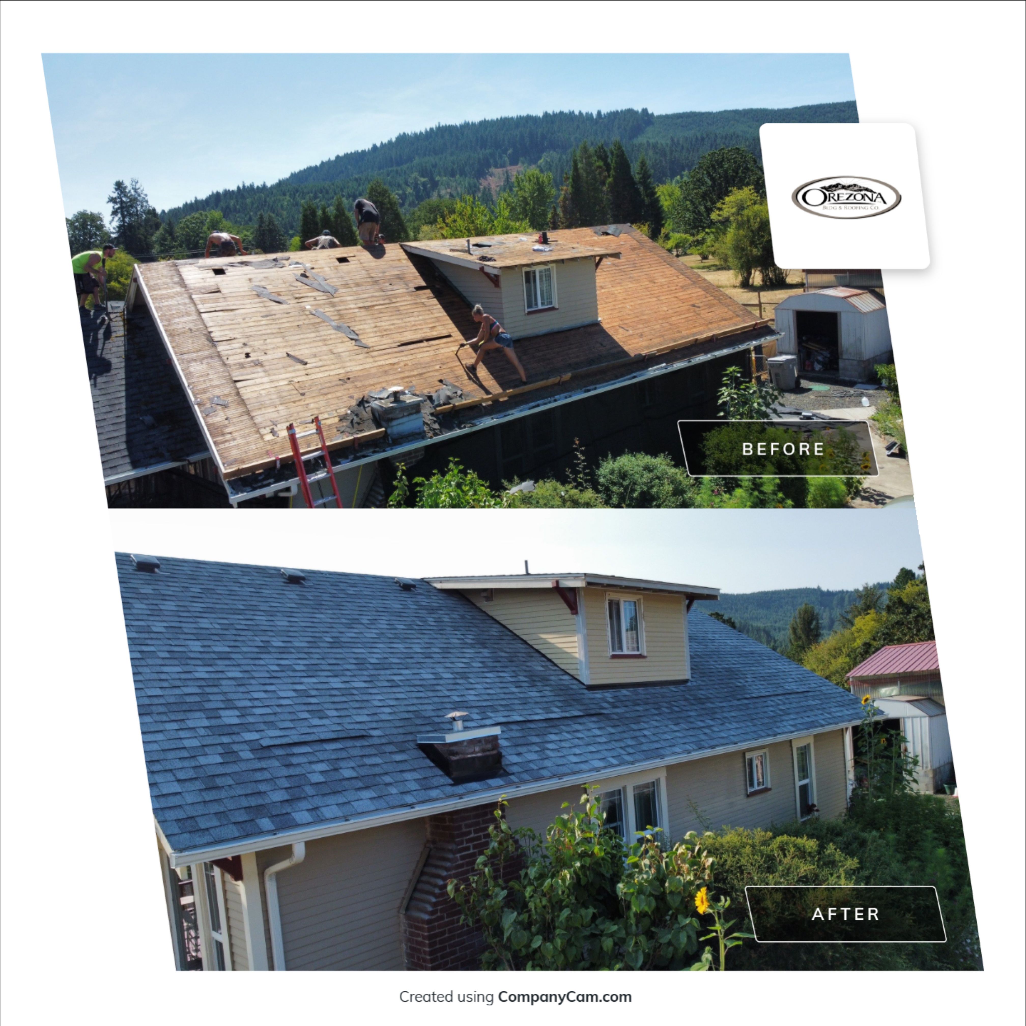 Residential Roofing Installation using IKO Dynasty (Color: Frostone Grey) by Orezona Building & Roofing Company, Inc.