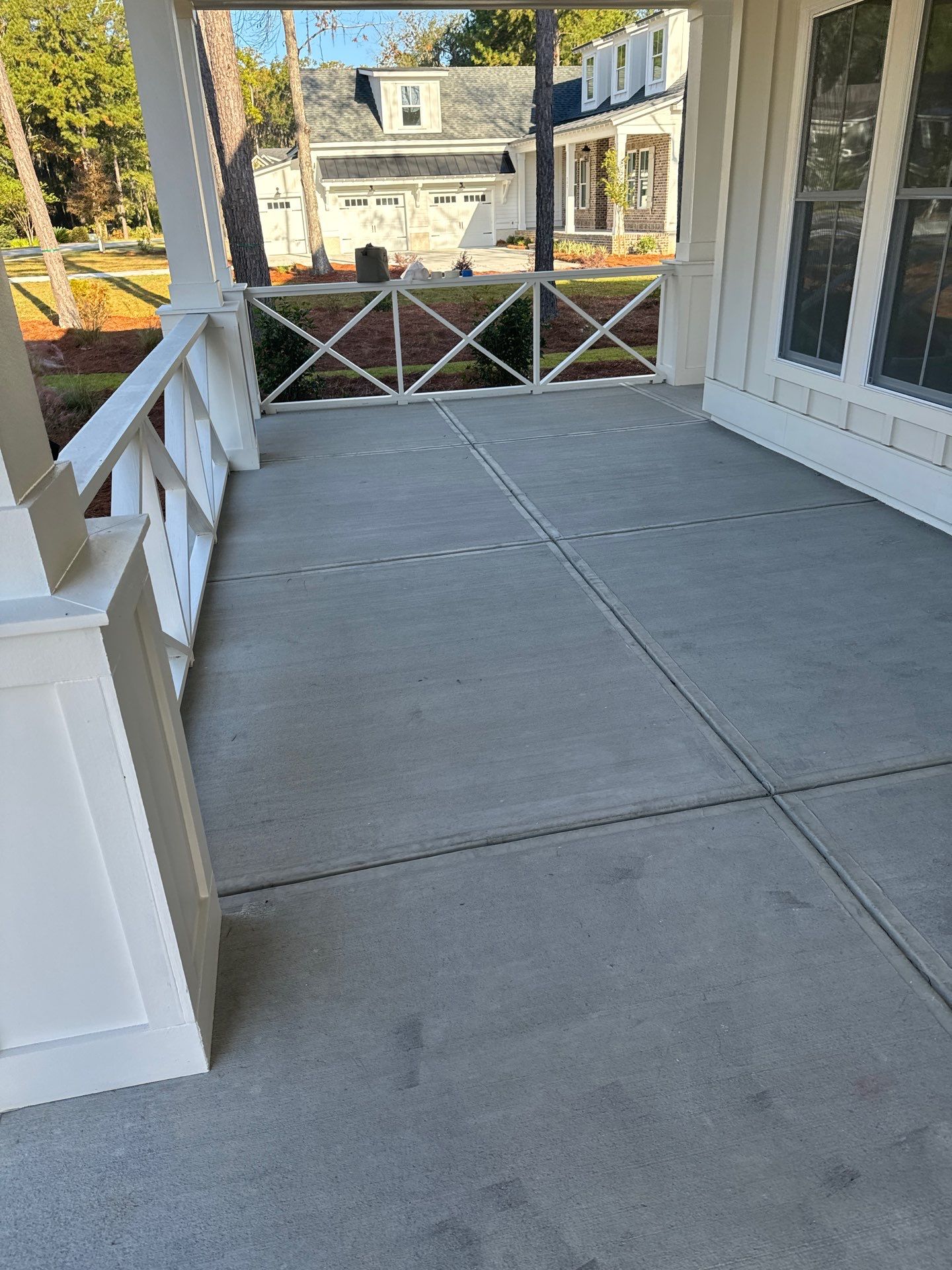 New Concrete Porch and Entryway Installation in Bloomingdale by Lowcountry Scapes, LLC