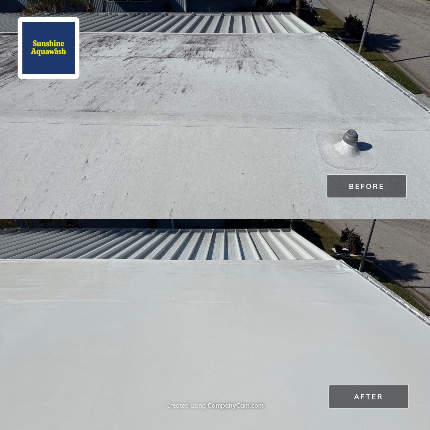 π TPO Roof Looking Like New Again! by Sunshine AquaWash