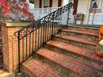 Traditional Exterior Steel Railing – Custom Entryway & Porch – Germantown, MD