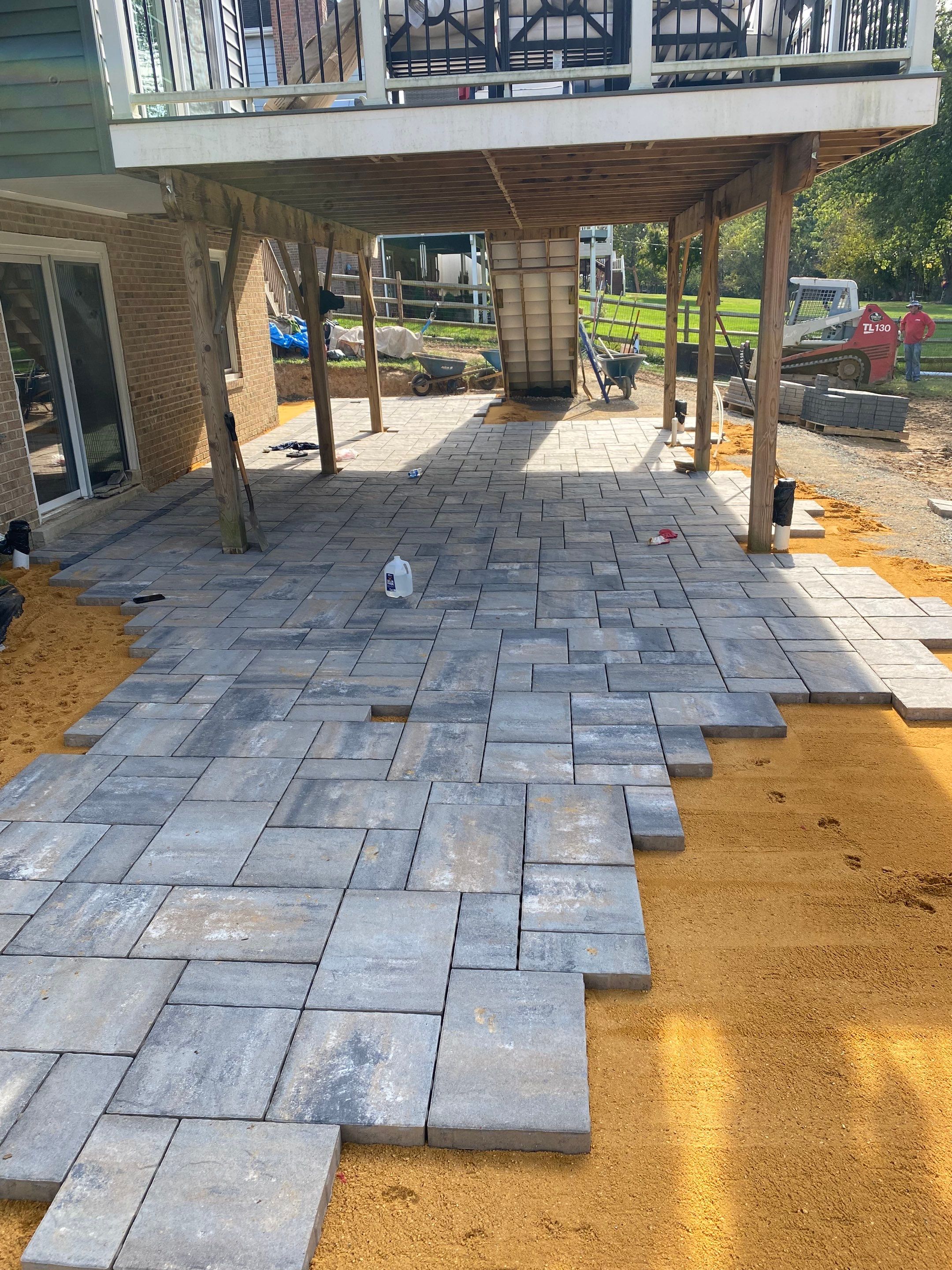 Backyard Transformation using Techo-Bloc Pavers by The Smet Companies, LLC