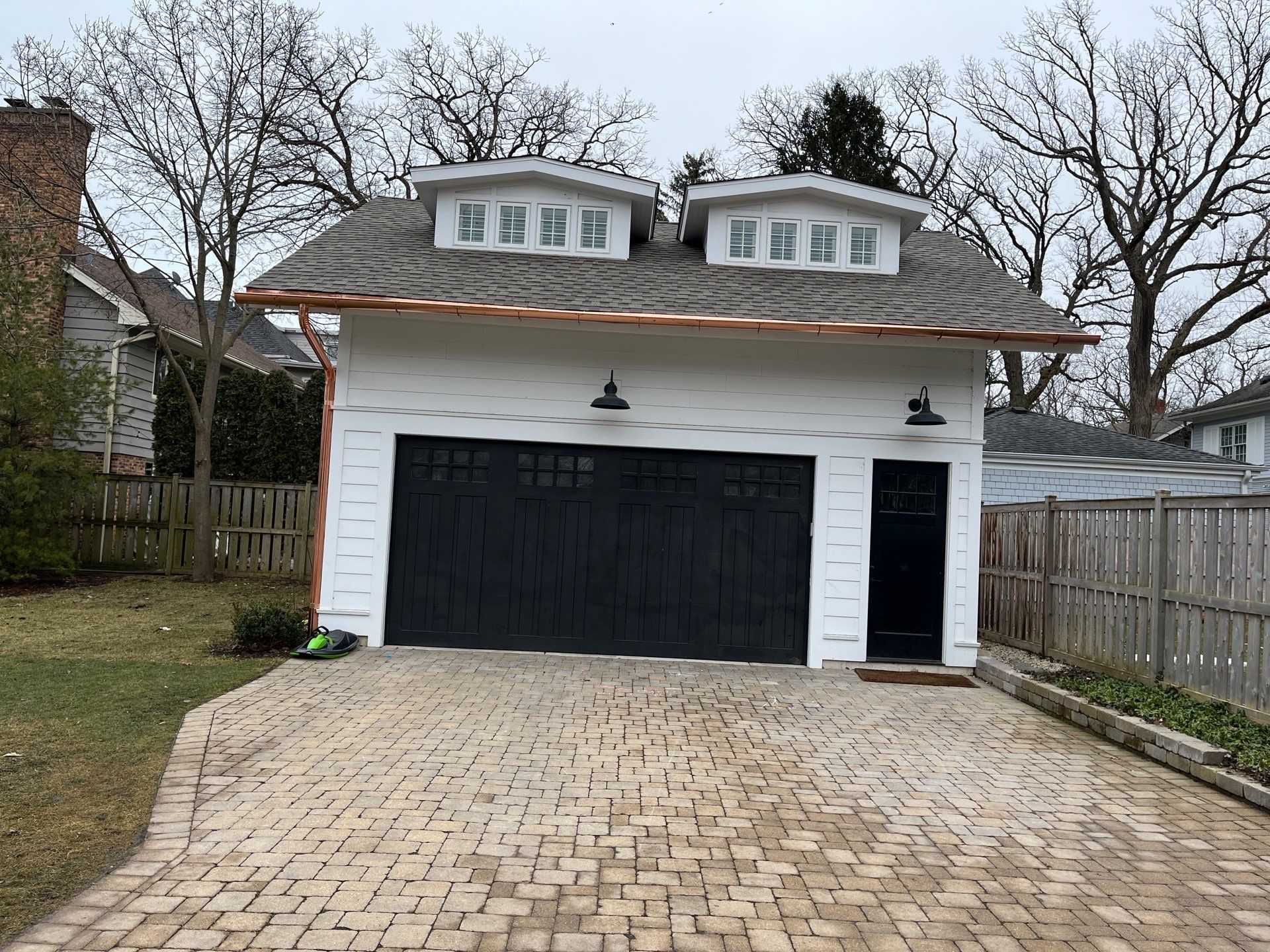 Asphalt Roof Replacement with Half Round Copper Gutter Installment by Custom Installations