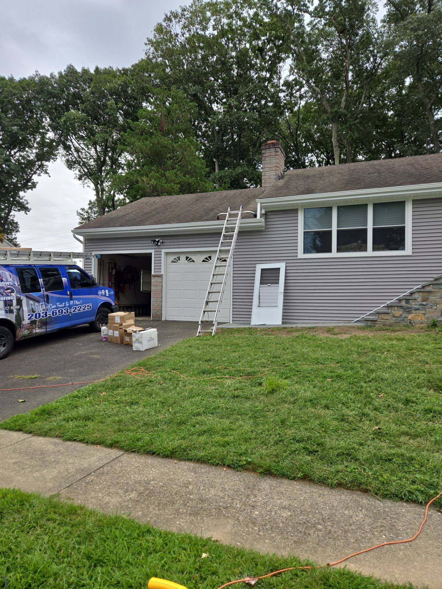 Siding Installation using CertainTeed Monogram Vinyl Siding - D4 - Granite Gray by A Plus Exterior