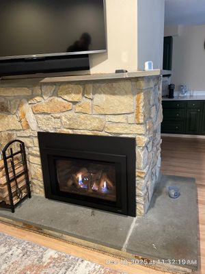 Gas Insert in corner fireplace