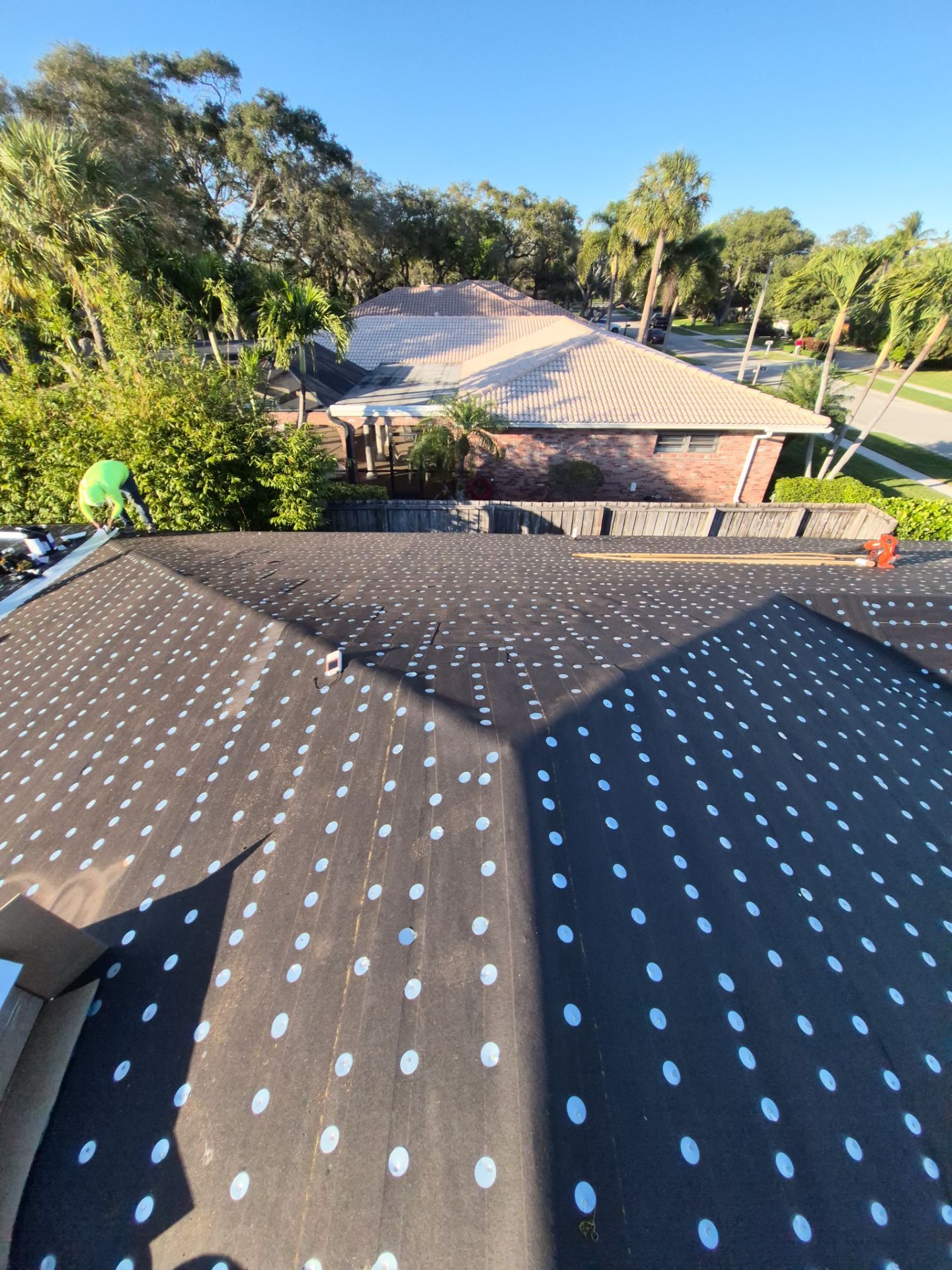 Residential Roofing Installation using 1" Nail strip metal roof by BLUES BROTHERS ROOFING
