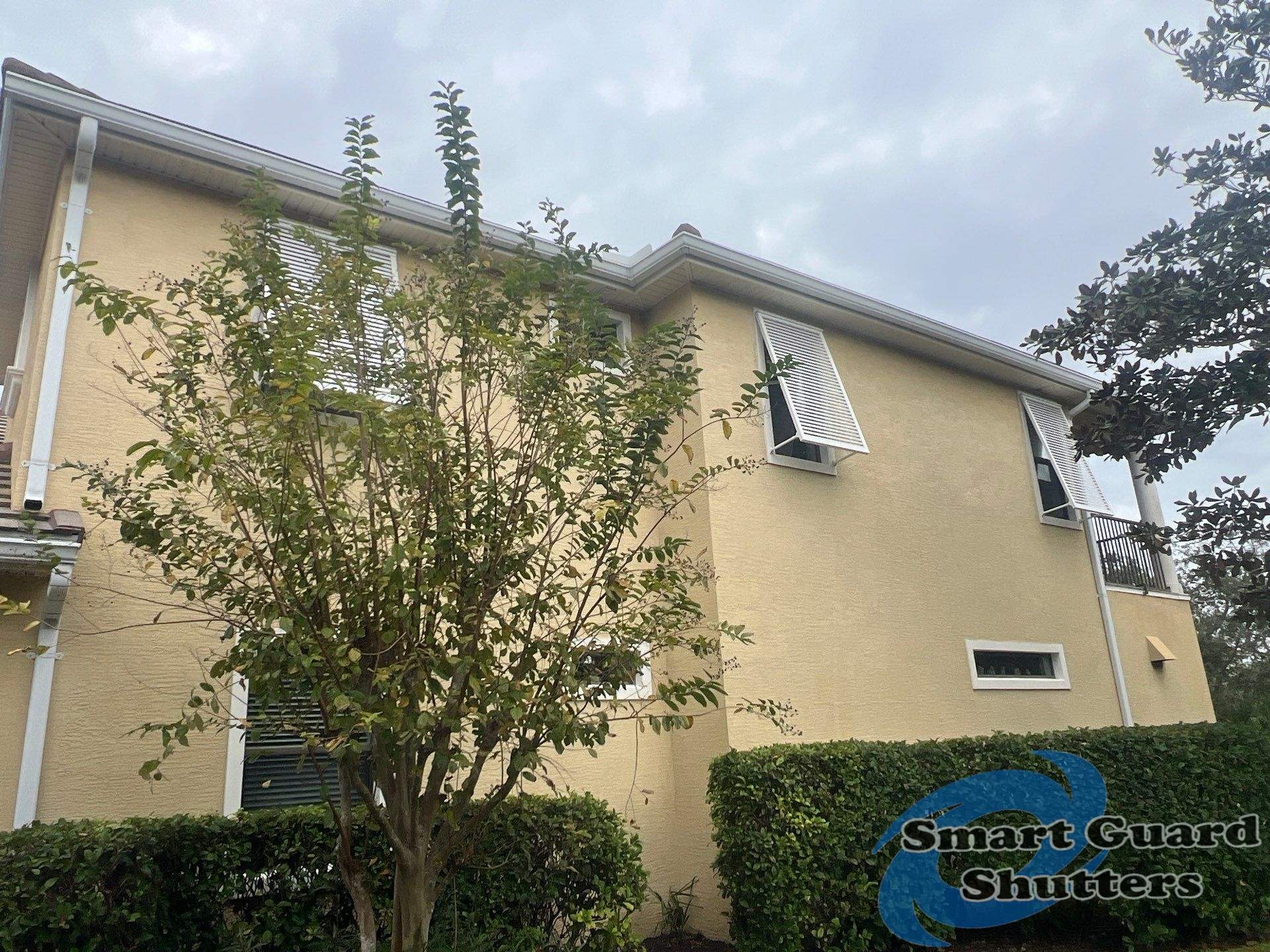 Decorative Bahamas in Traffic White  by Smart Guard Shutters