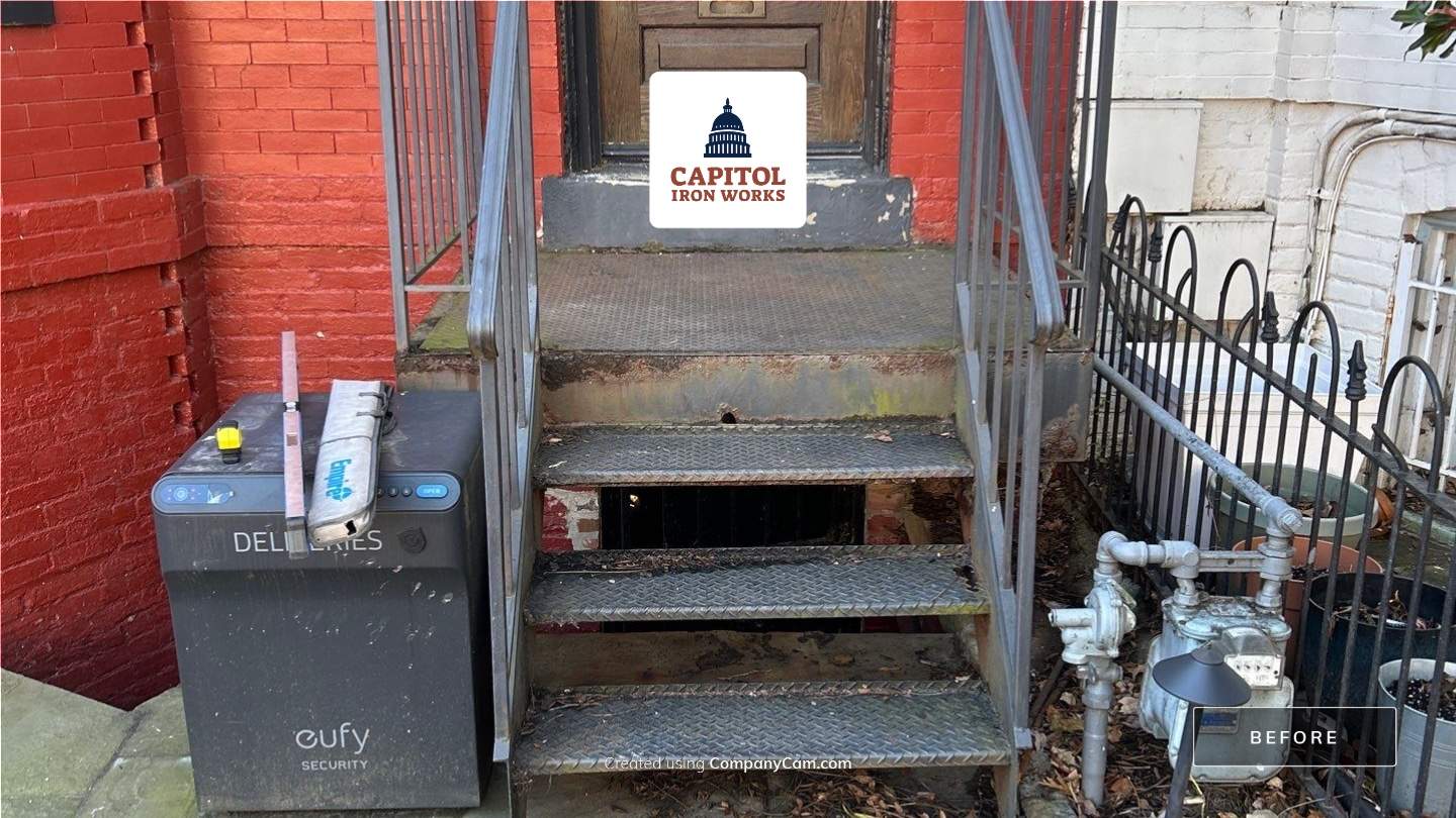 Eco-Friendly Iron Staircase Replacement with Railing Retrofit – Washington, DC by Capitol Iron Works