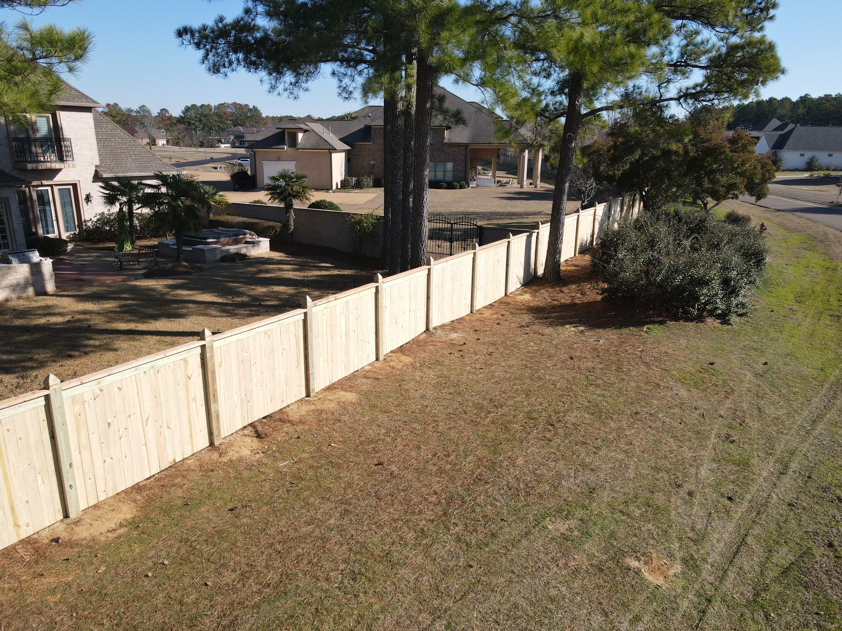 6ft Treated Pine Good Neighbor Fence French Gothic Posts by Roberson Construction LLC