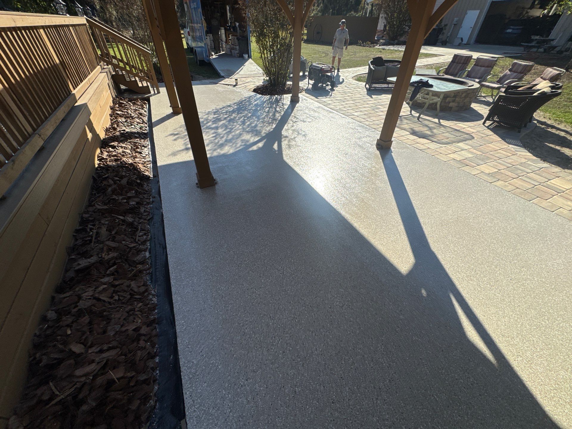 Patio  in Newberry, FL in Hybrid Claystone by Cross Creek Concrete Coatings