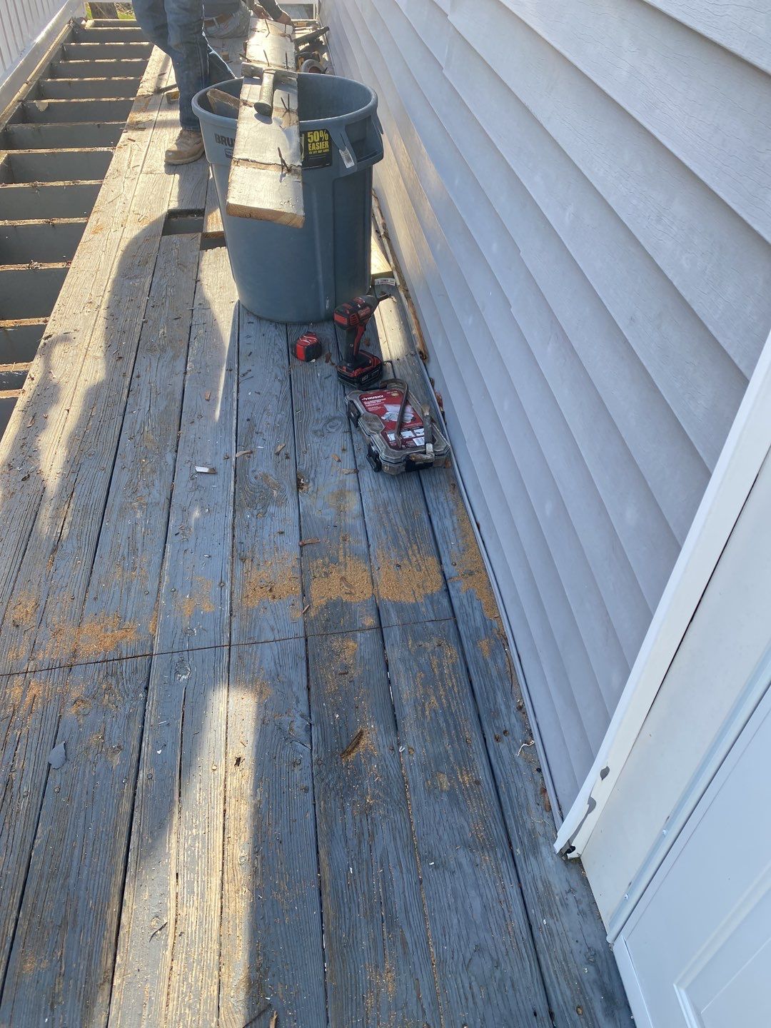 Deck Installation using Pressure treated railing by A Plus Exterior