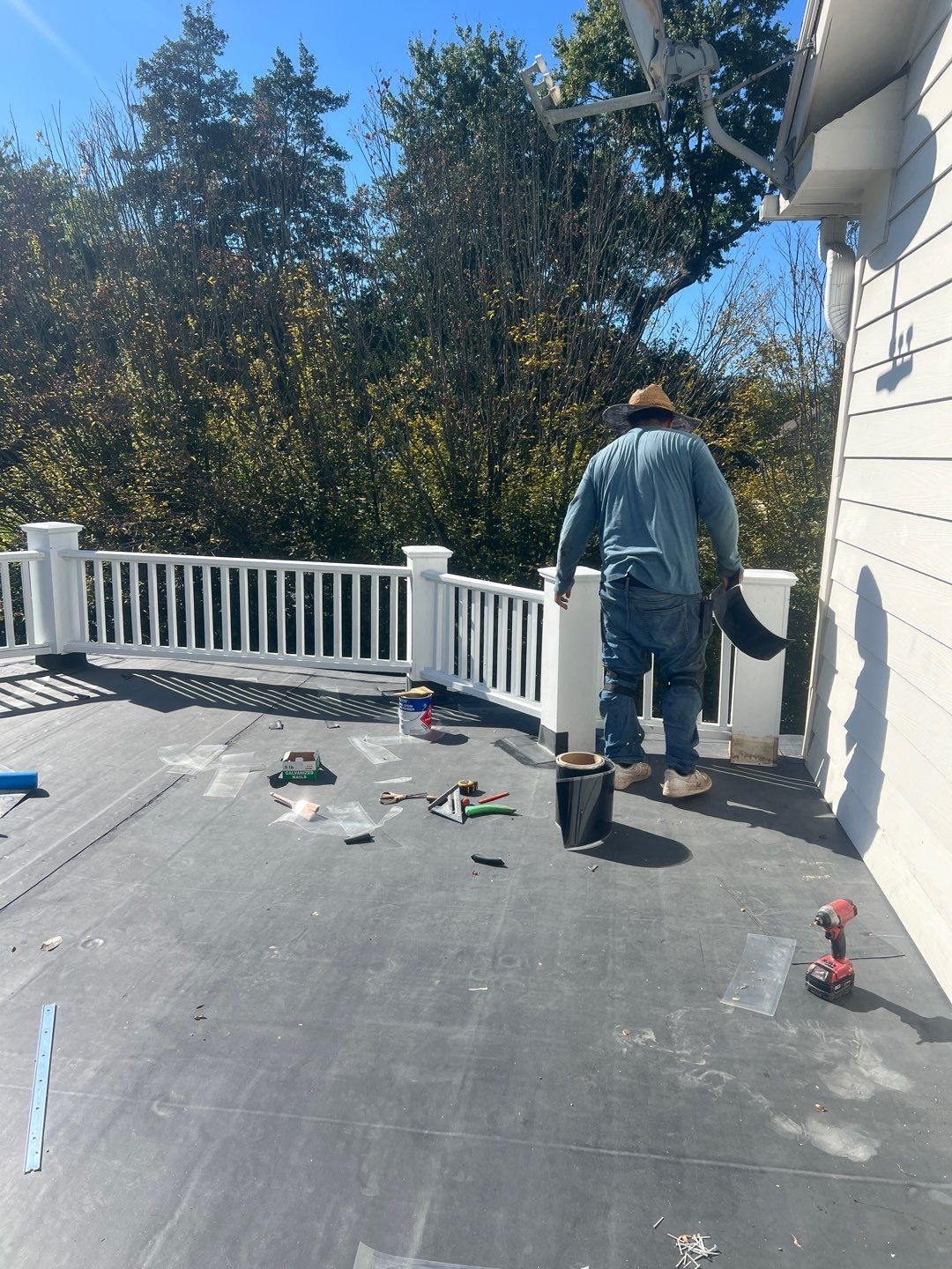 McLean - Residential Flat Roof Replacement with Carlisle Syntec EPDM by RM Banning, Inc.