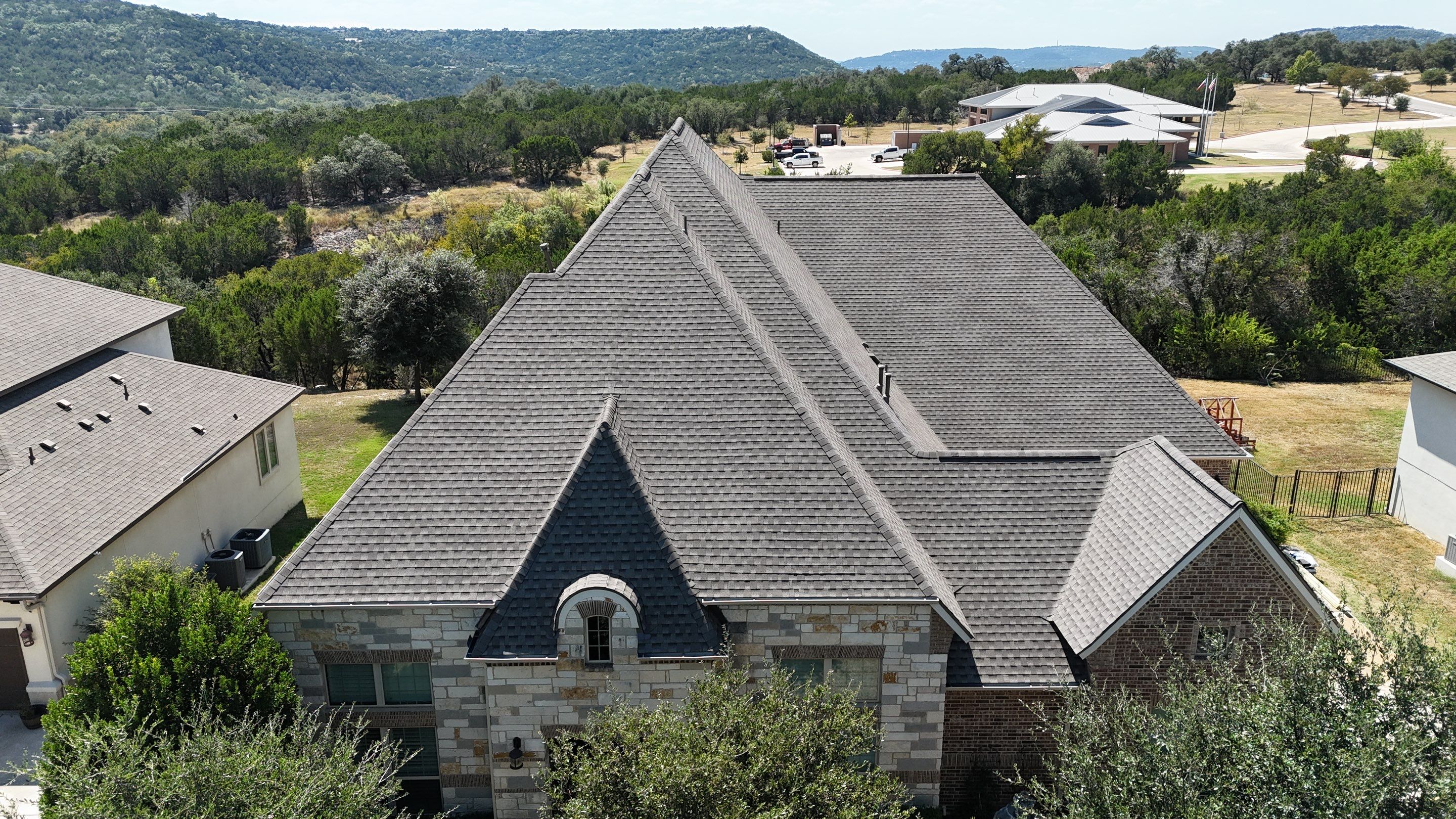 Residential Roof Replacement using GAF - HDZ - Weathered Wood by Action Exteriors Austin