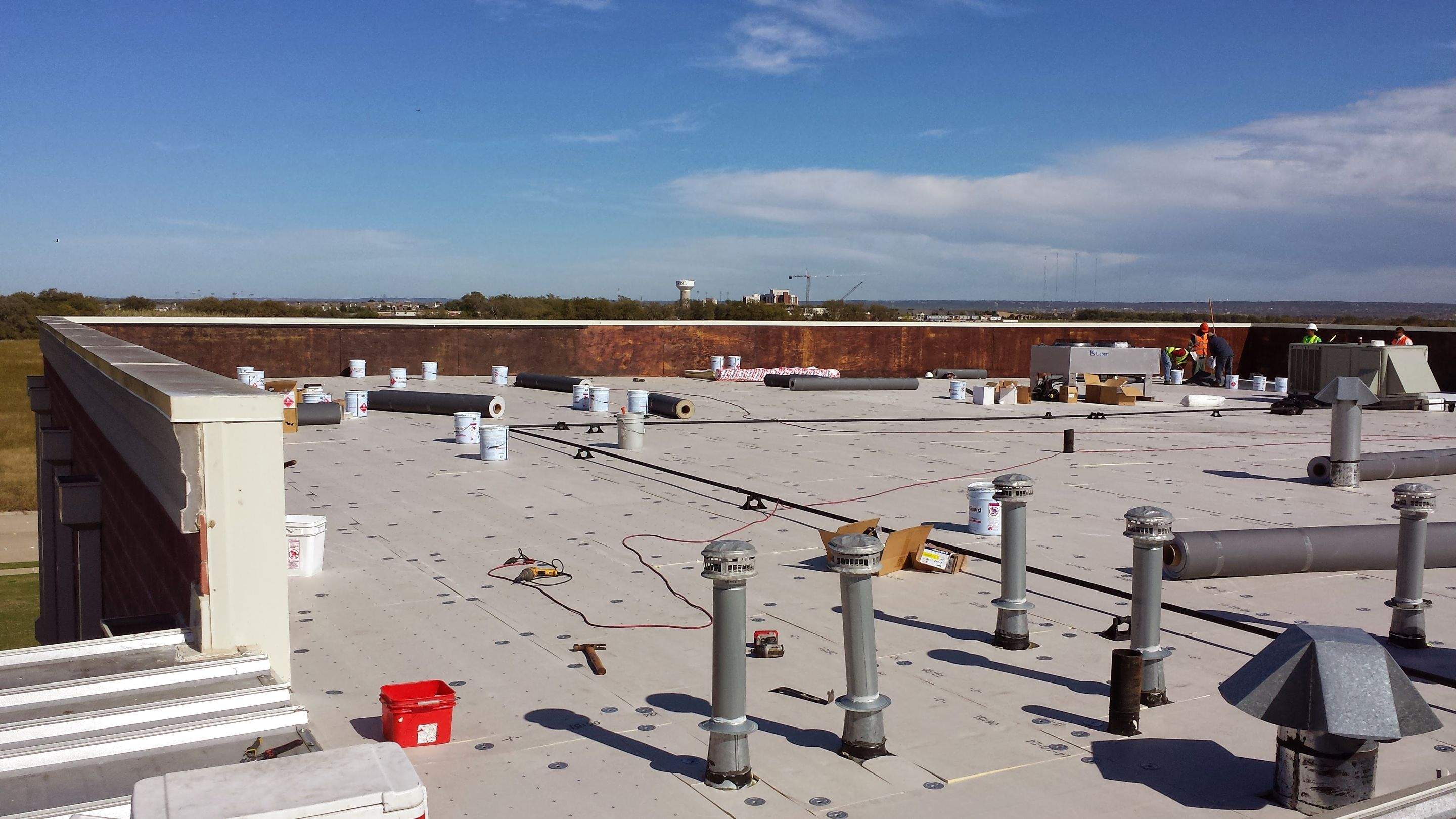 GAF TPO Fully Adhered Flat Roof Project by First United Roofing & Construction