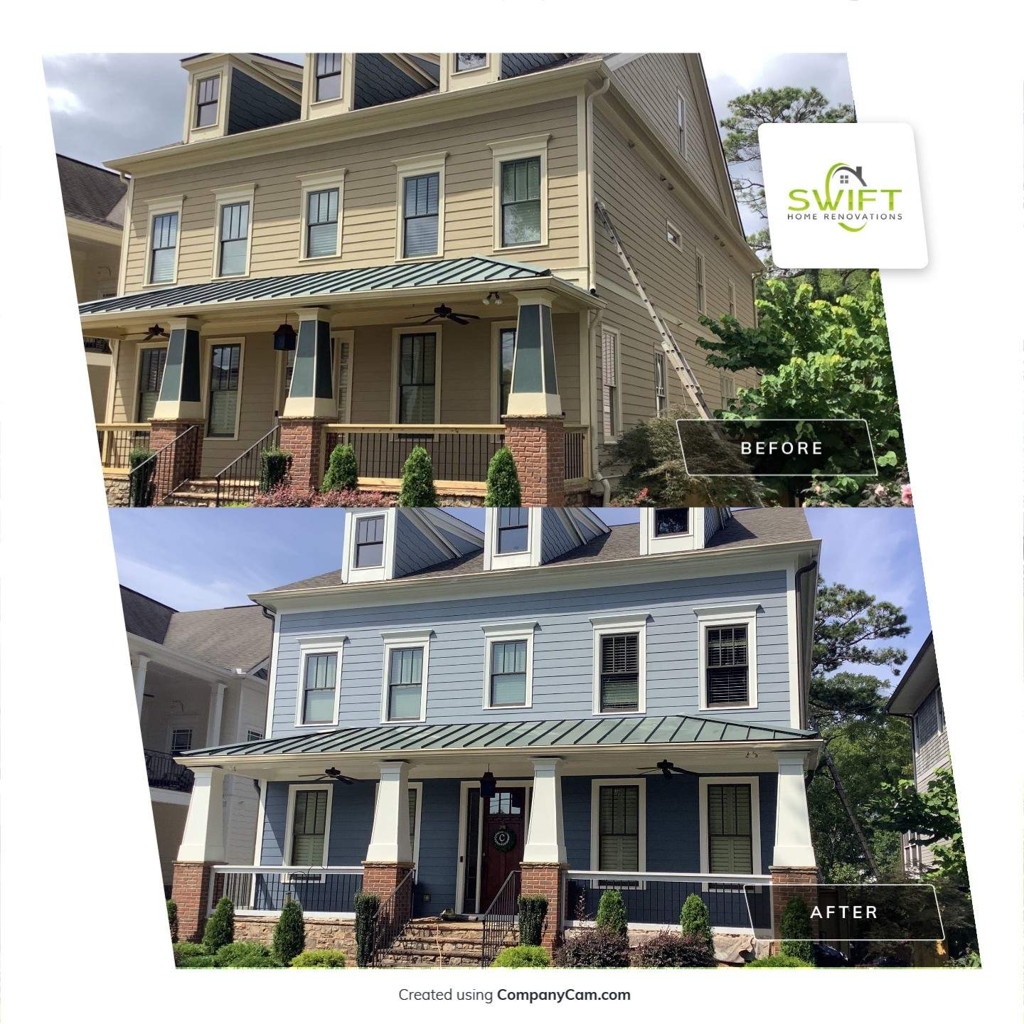 Full Exterior Residential Painting Transformation in Smyrna by Swift Home Renovations