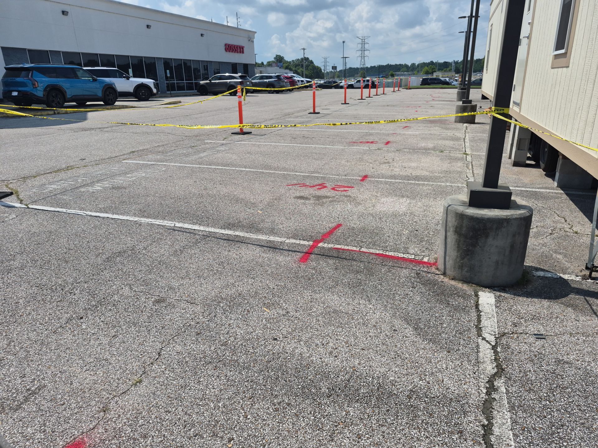Underground Utility Locating and Mapping at Memphis Car Dealership by Alsip Locating Service, LLC
