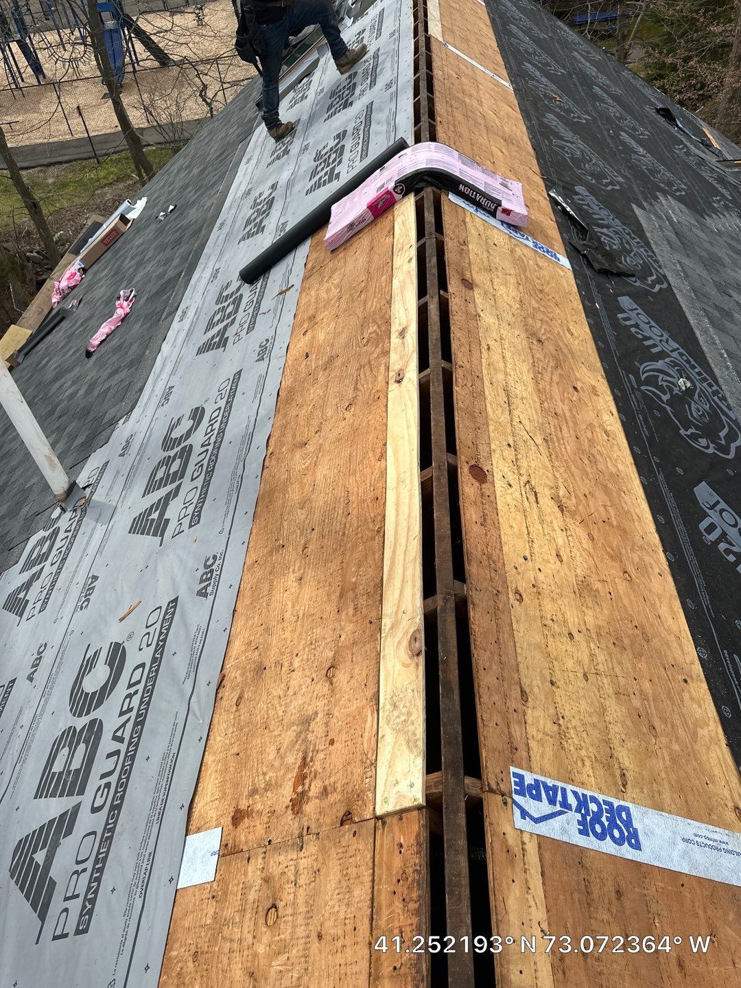 Residential Roofing Installation using Owens Corning TruDefinition Duration AR - Estate Gray & New Harvey Windows by A Plus Exterior