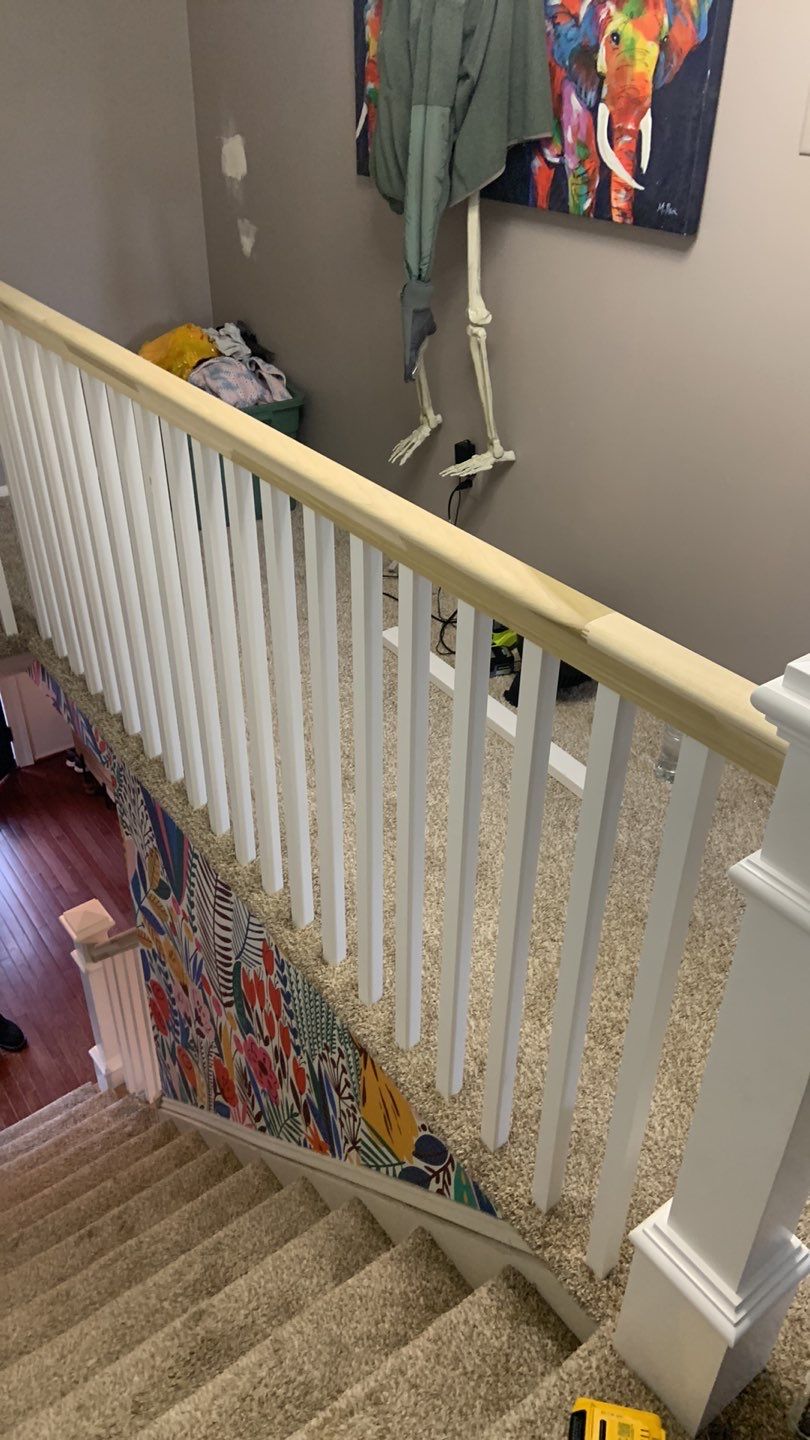 Interior Handrail Replacement using Newel Post & Handrails by A1 NERDY HOMES LLC