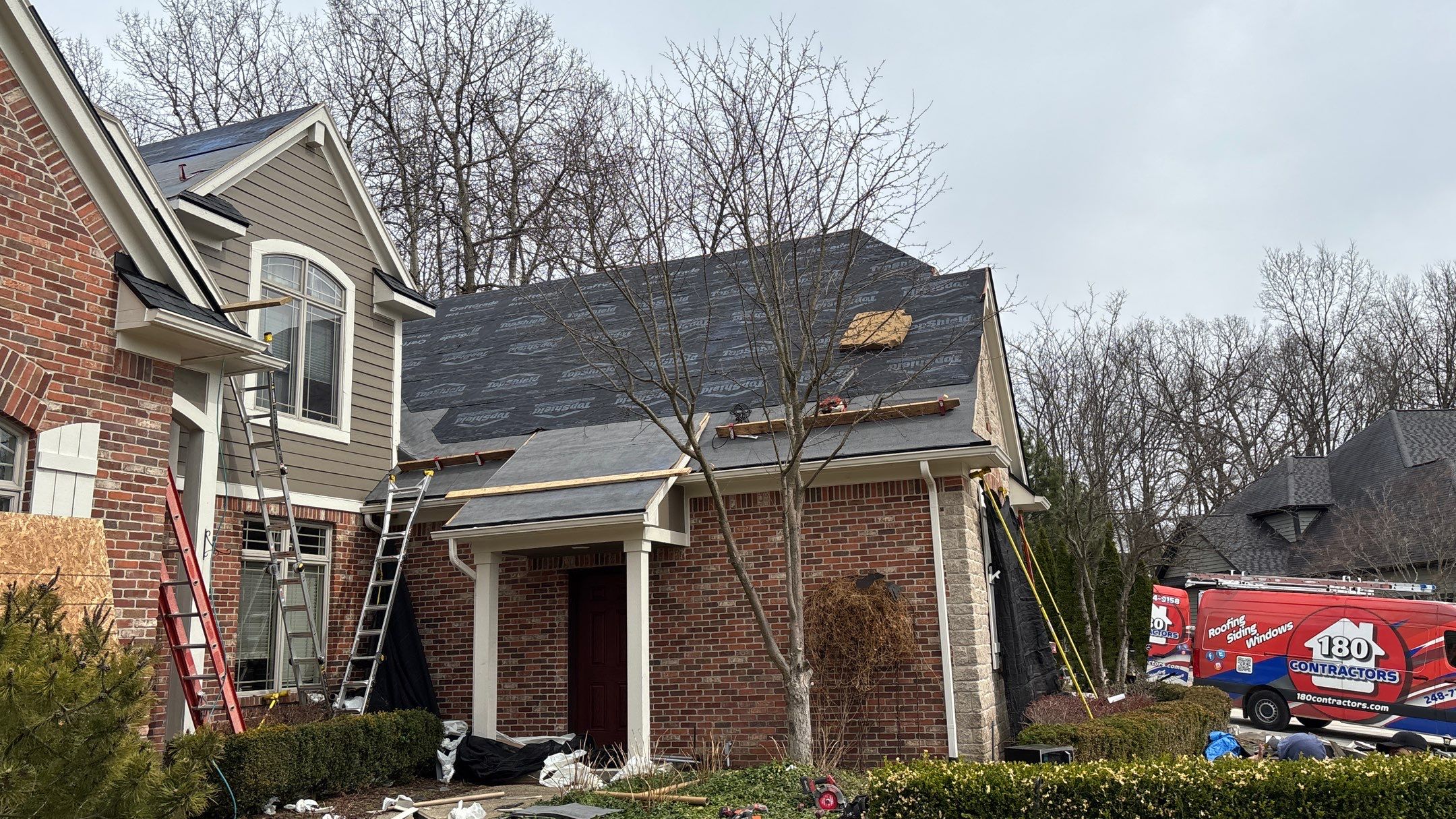 Roof Replacement using CertainTeed Landmark Moire Black by 180 Contractors