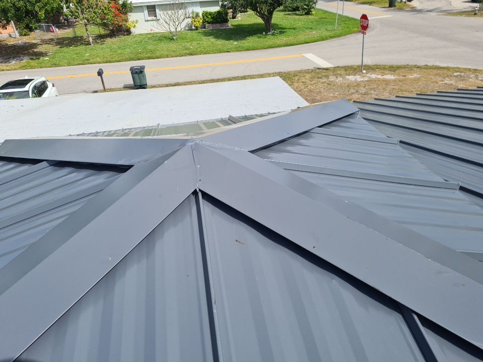Residential Roofing Installation using 1" Nail strip metal roof by BLUES BROTHERS ROOFING