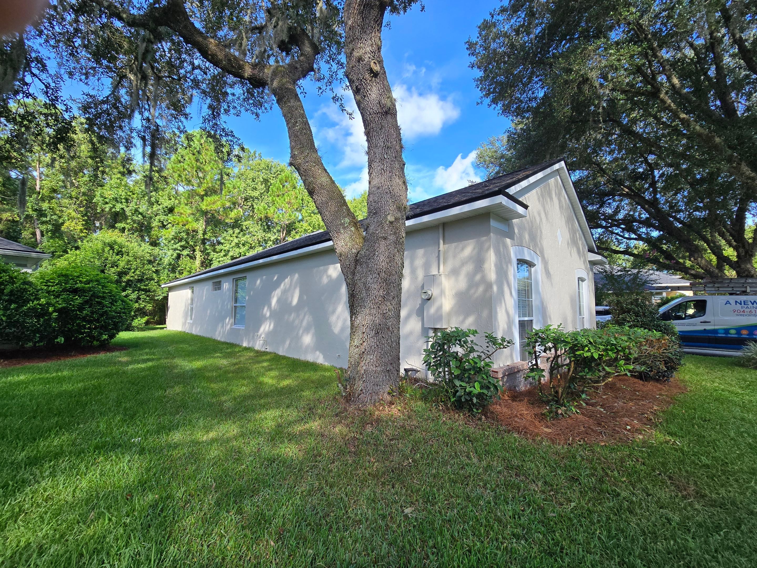 Stucco Exterior Painting & Extensive Prep in East Hampton | Jacksonville, FL 32256 by A New Leaf Painting, LLC
