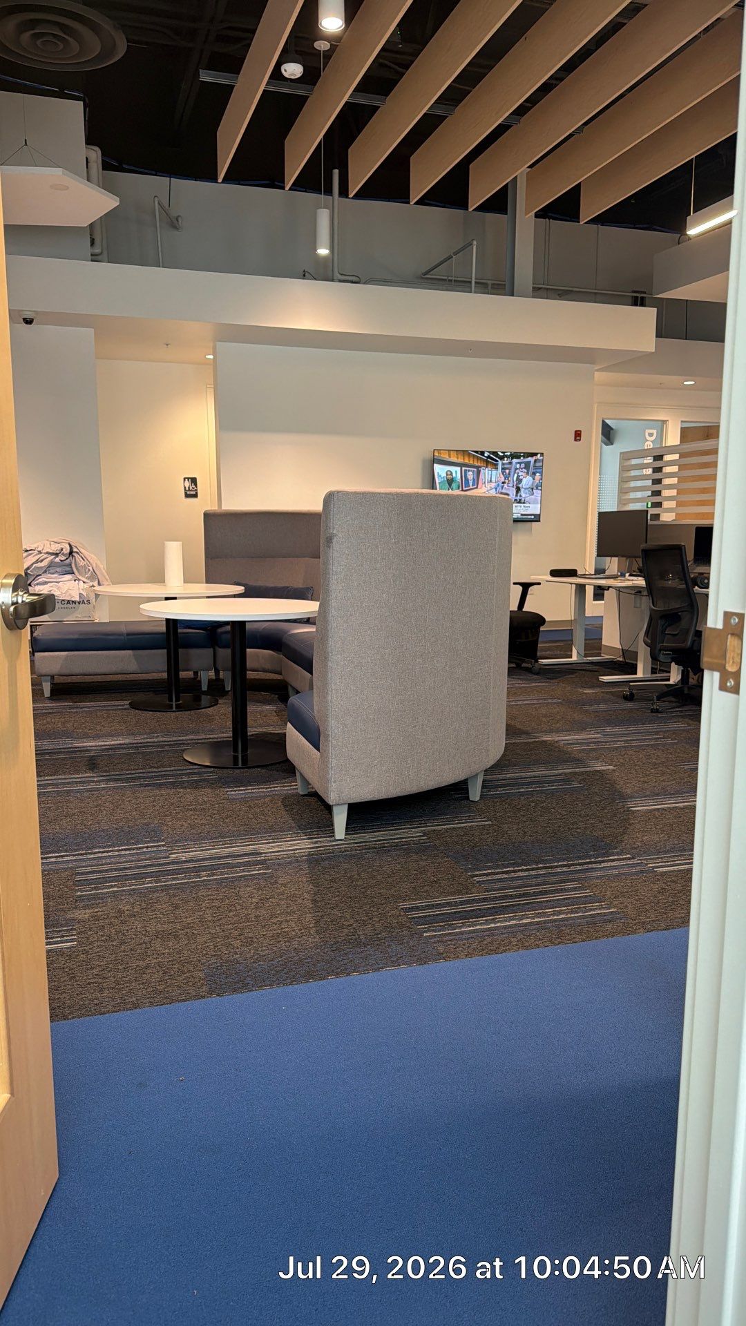 Professional Home Office Setup with Acoustic Wall Panels by CompanyCam Sales Demo
