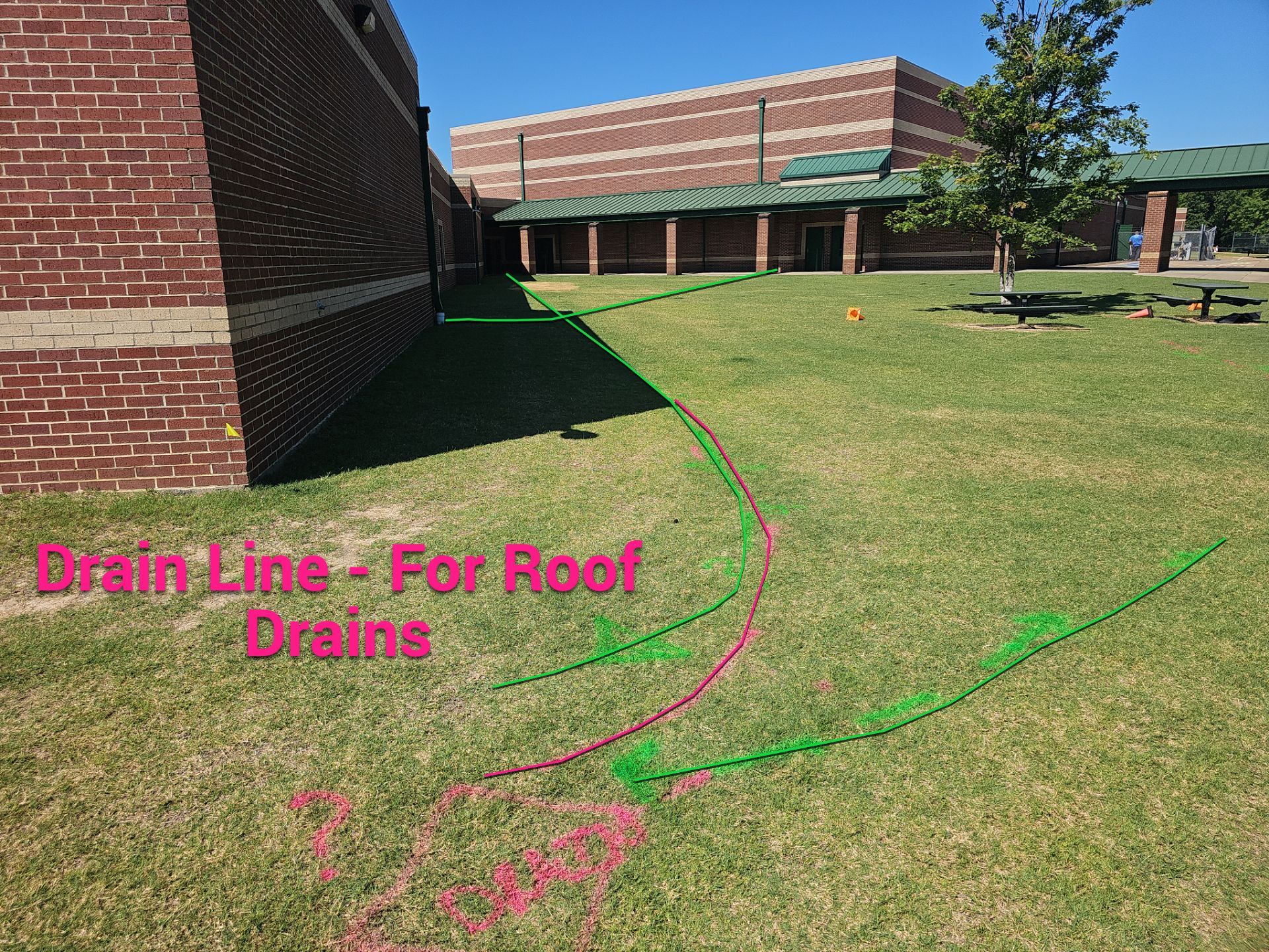 Utility Locating at a school for fence install by Alsip Locating Service, LLC