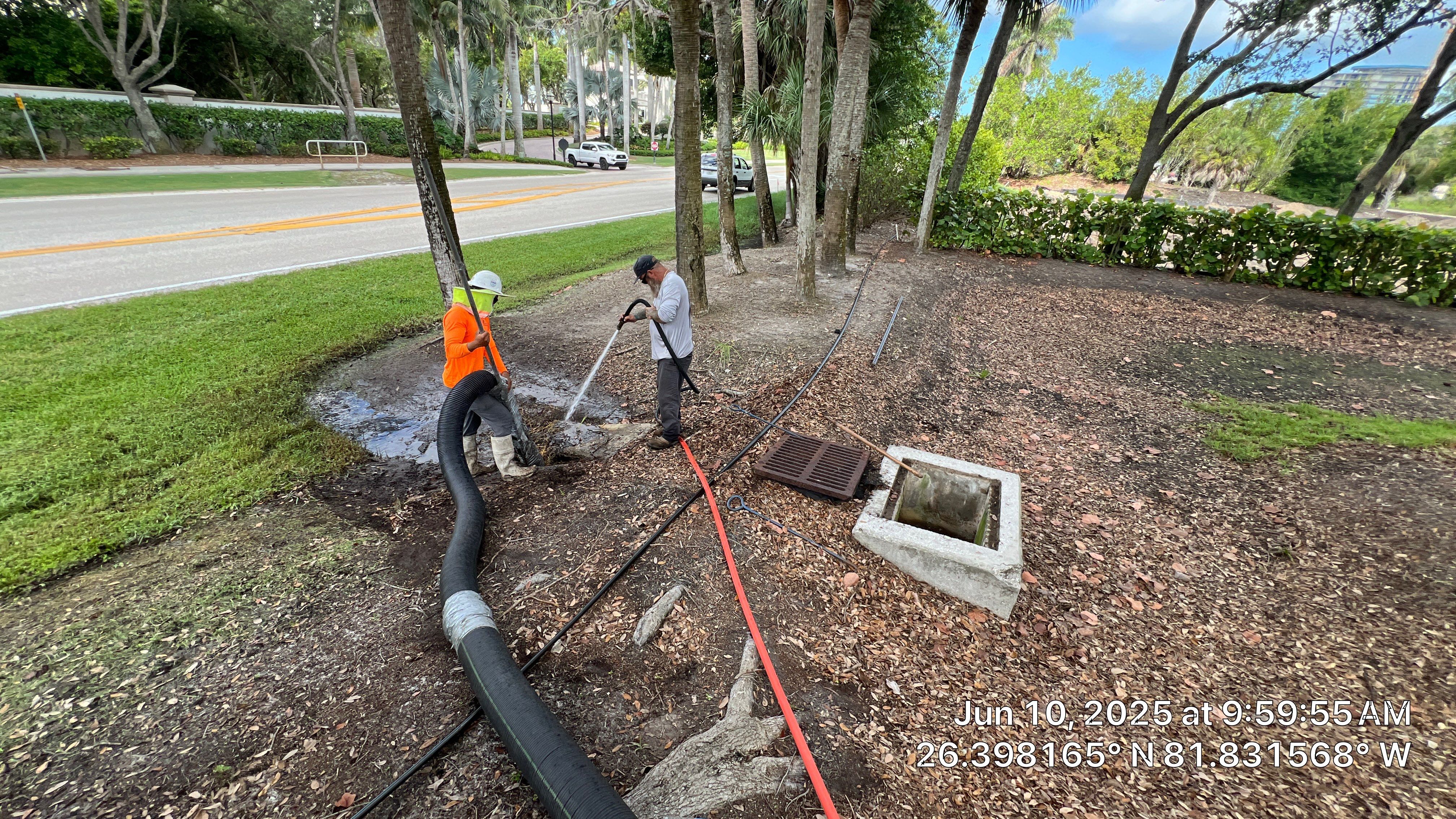 Pelican Landing Beach Parking Lot Stormwater System Maintenance by Don Mar, Inc. Storm Water Solutions