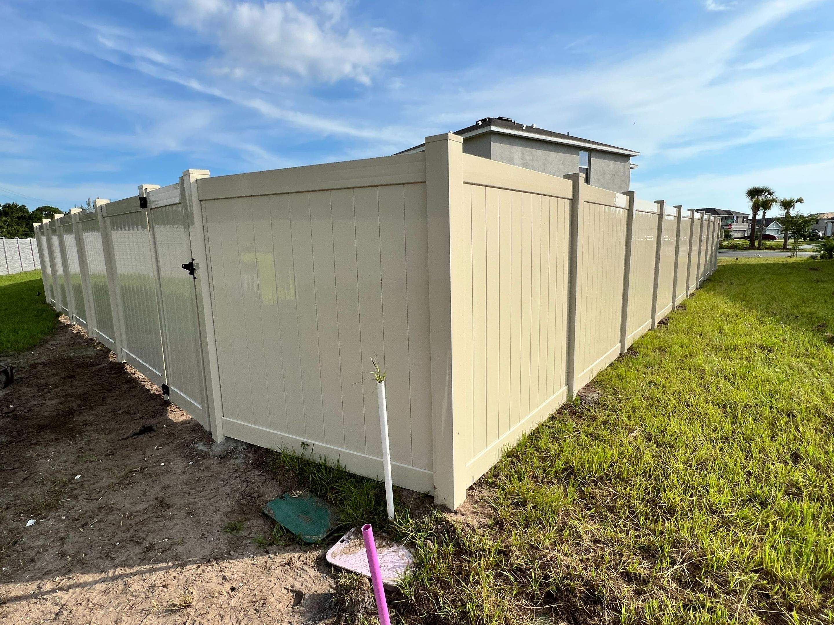 Bradenton, FL 6ft. Tall Tan Vinyl Privacy Fence  by Asap fence and gates, LLC