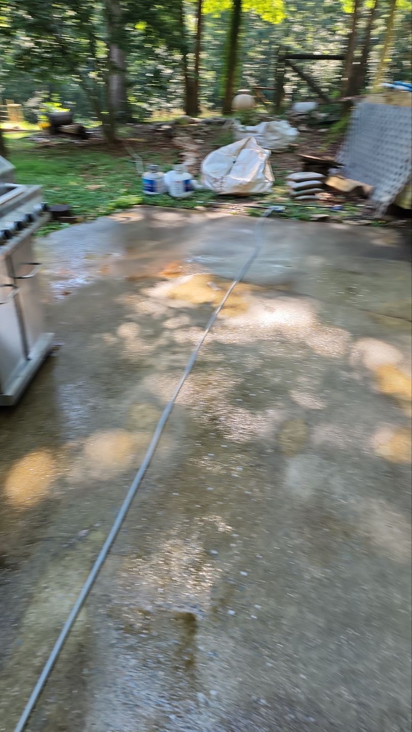 Driveway Clean using cleaner by G&H Home Tech Pros LLC
