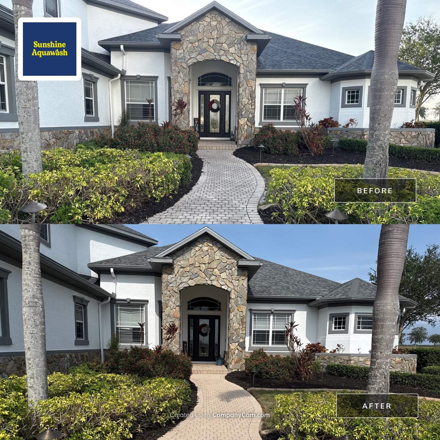 Comprehensive Exterior Cleaning for 2-Story Home in Foxbrook Community – Parrish, FL by Sunshine AquaWash