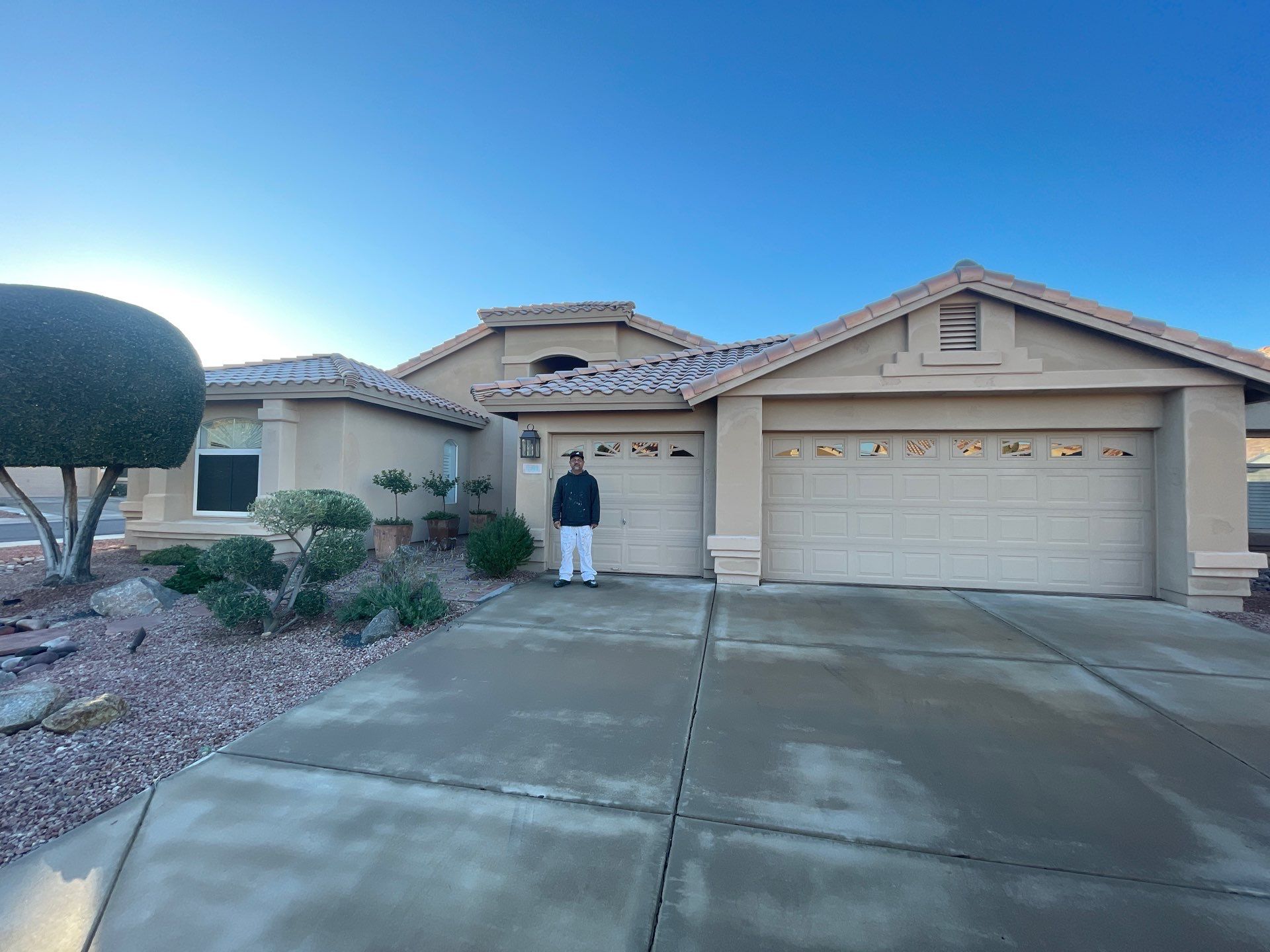 Gazzo - A Beautiful Home Exterior Transformation in Scottsdale, AZ with C&M Primer and Sherwin Williams Paints by Double G Painting Contractors, LLC