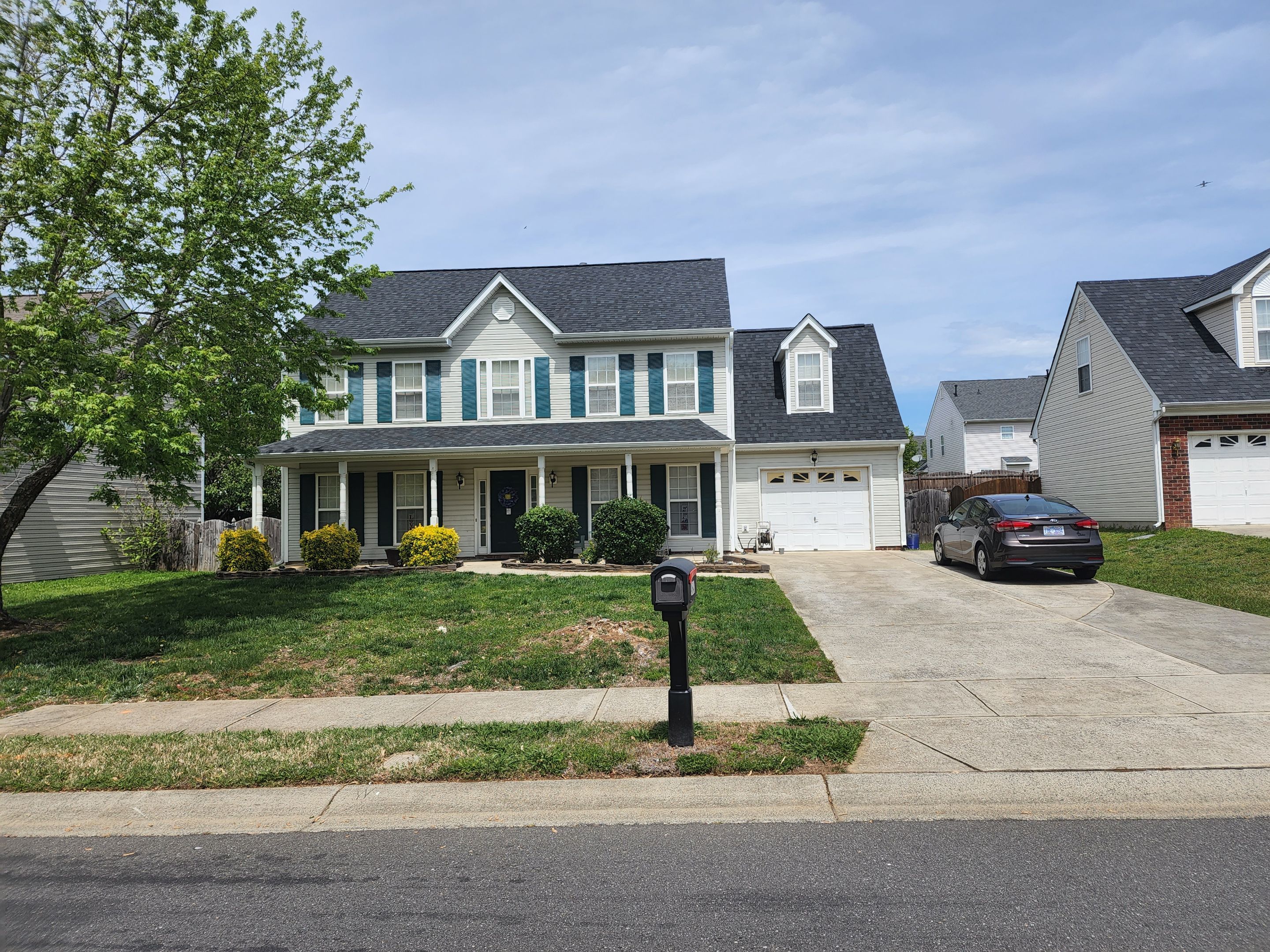 Roof replacement and interior repair by hail damage using Moire Black