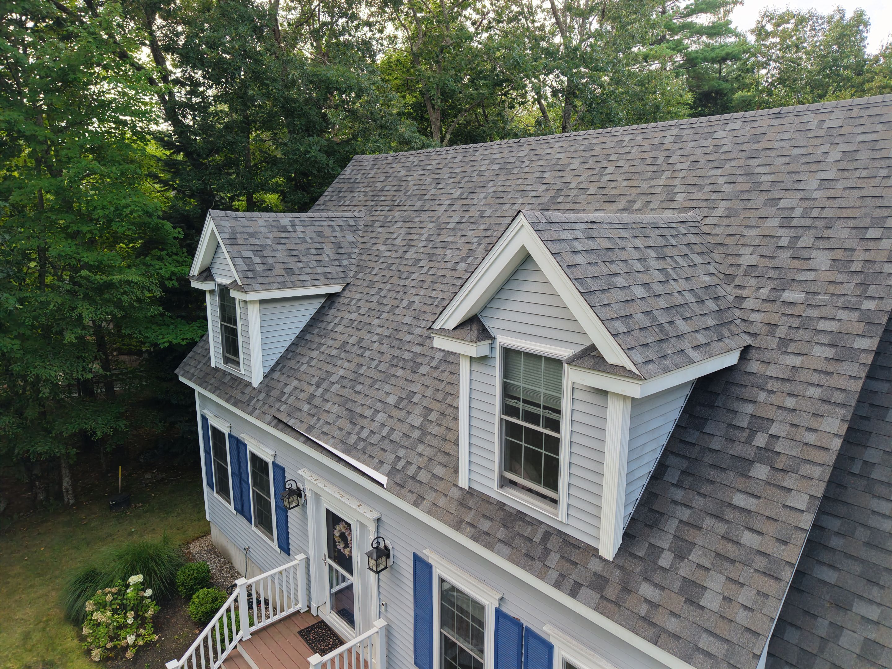 Cape Roof Replacement in Exeter, NH | Owens Corning Williamsburg Gray by Compass exteriors