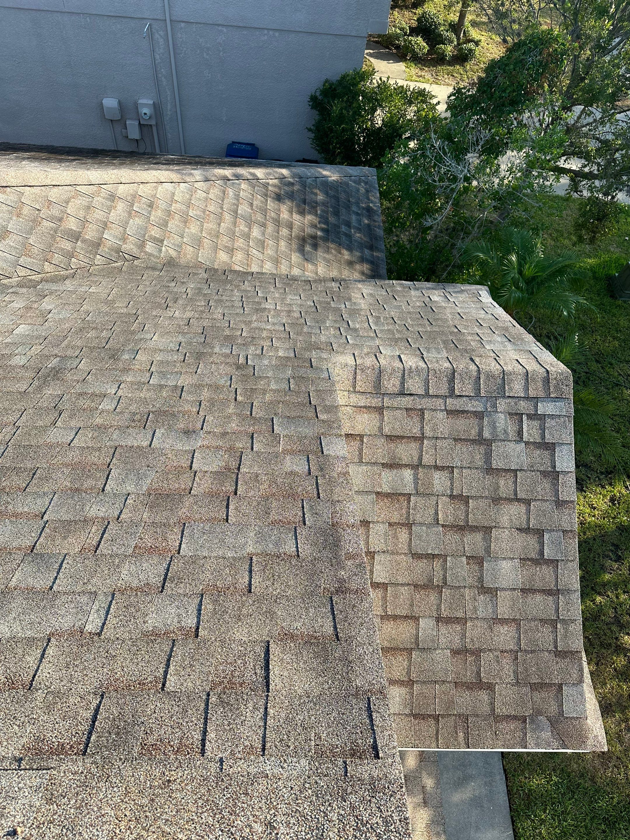 Asphalt Shingle Roof Soft Wash Cleaning & Concrete Pressure Washing in CopperStone Community, Parrish, FL by Sunshine AquaWash