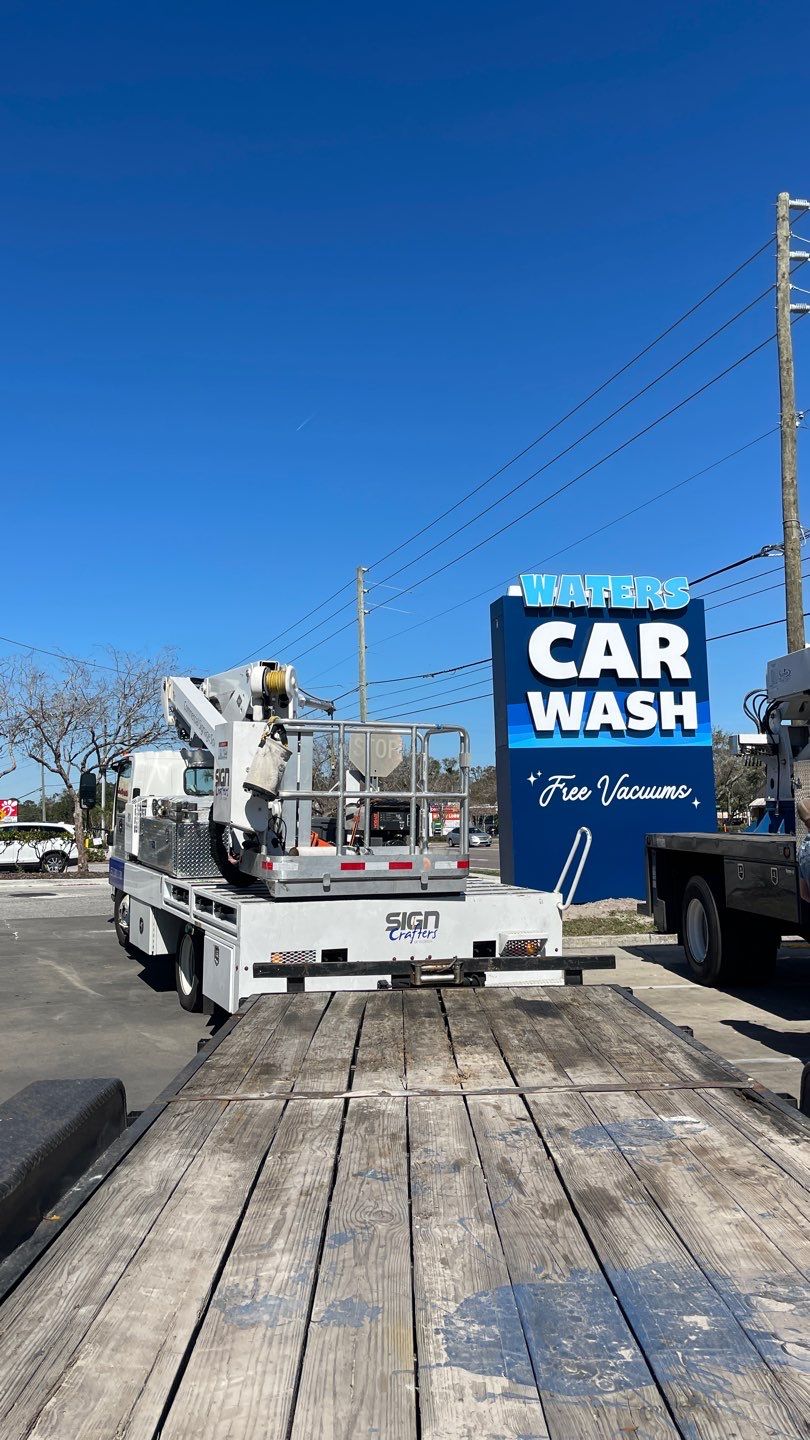 Waters Car Wash Monument Sign and Channel Letters by SignCrafters