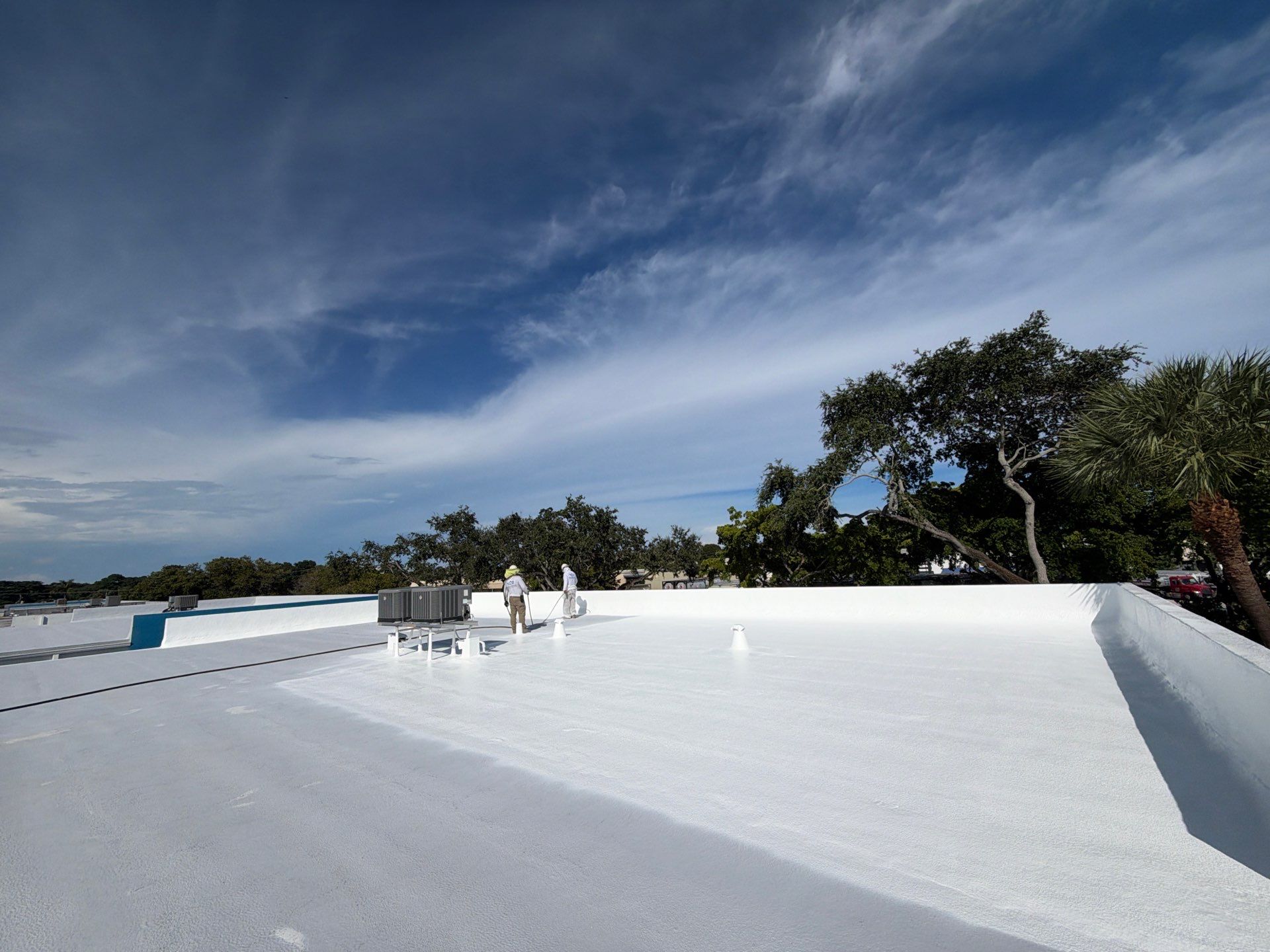 Fort Lauderdale Commercial Roof Restoration with Spray Foam and Silicone Coating by Roof King LLC