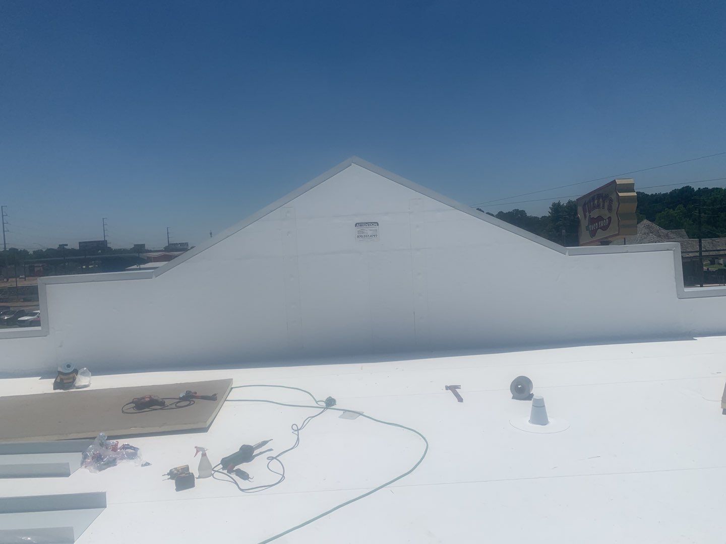 Commercial Roofing Installation using 50 mil PVC by Hostetler Roofing