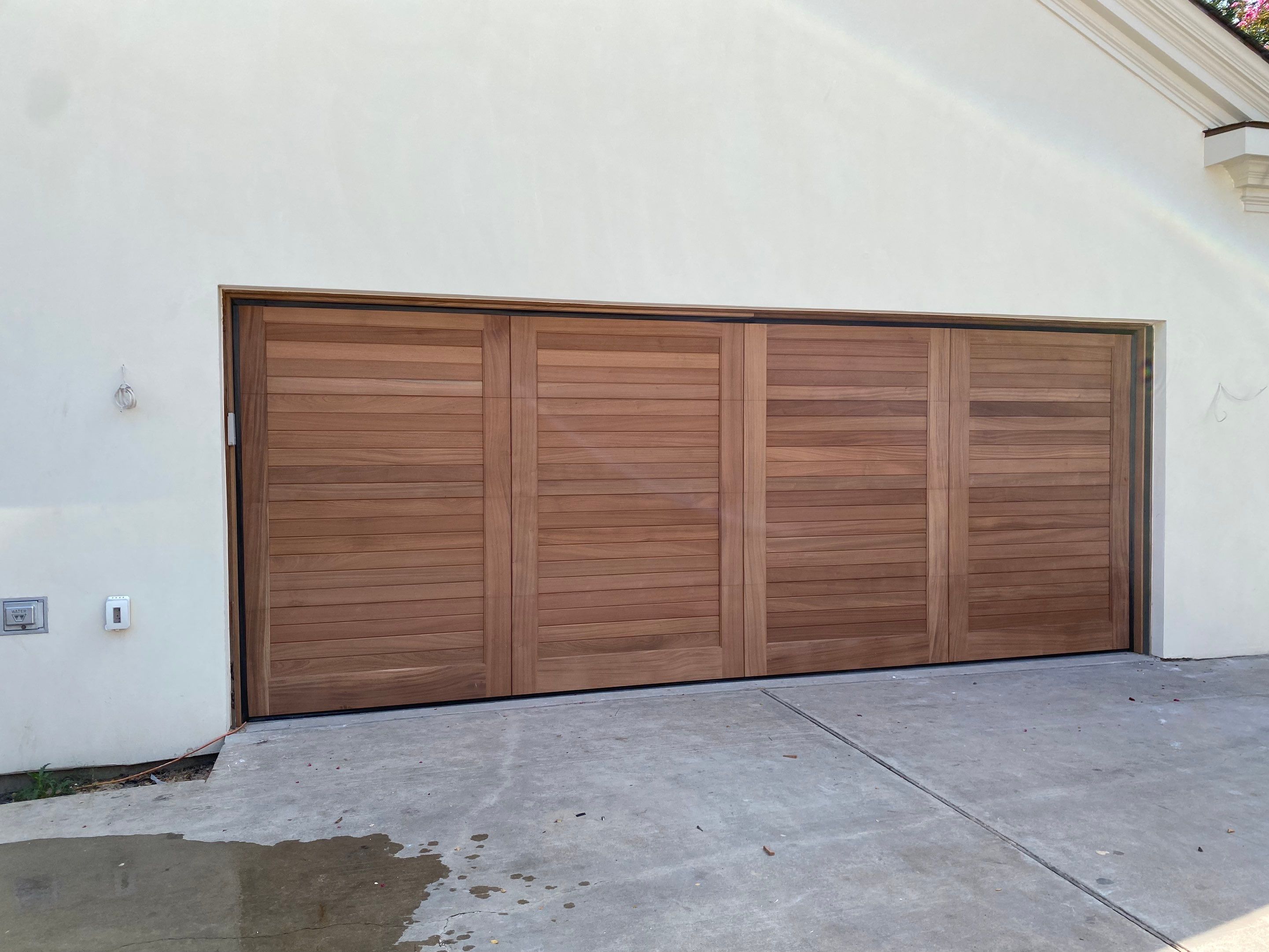 New Garage Door using Timberlane Wood Garage Door + LiftMaster Heavy Duty Opener by Meadows Garage Doors