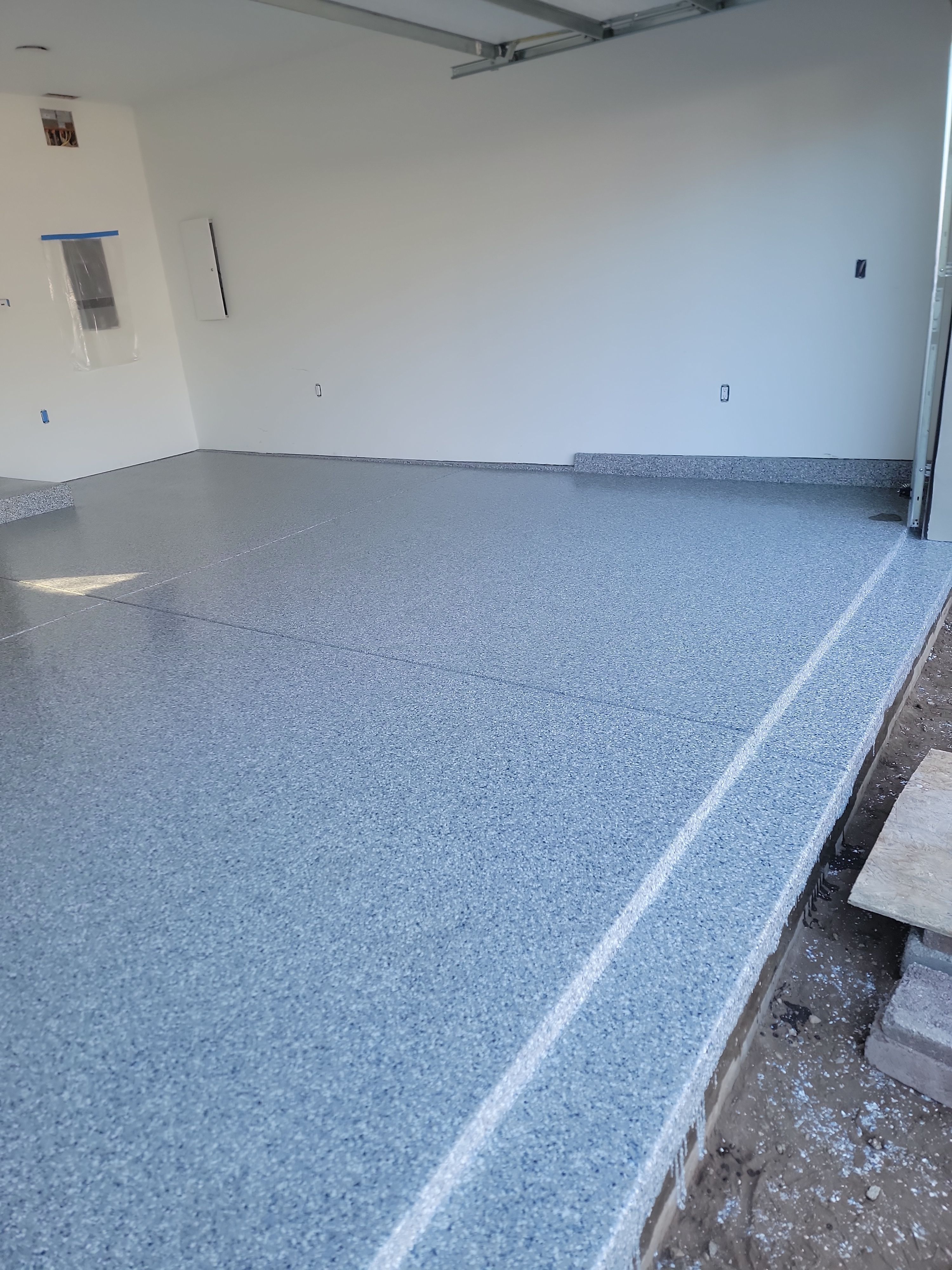 Stonewash Garage Floor Coating and Quartz Concrete Driveway in Morro Bay by MGP Coatings