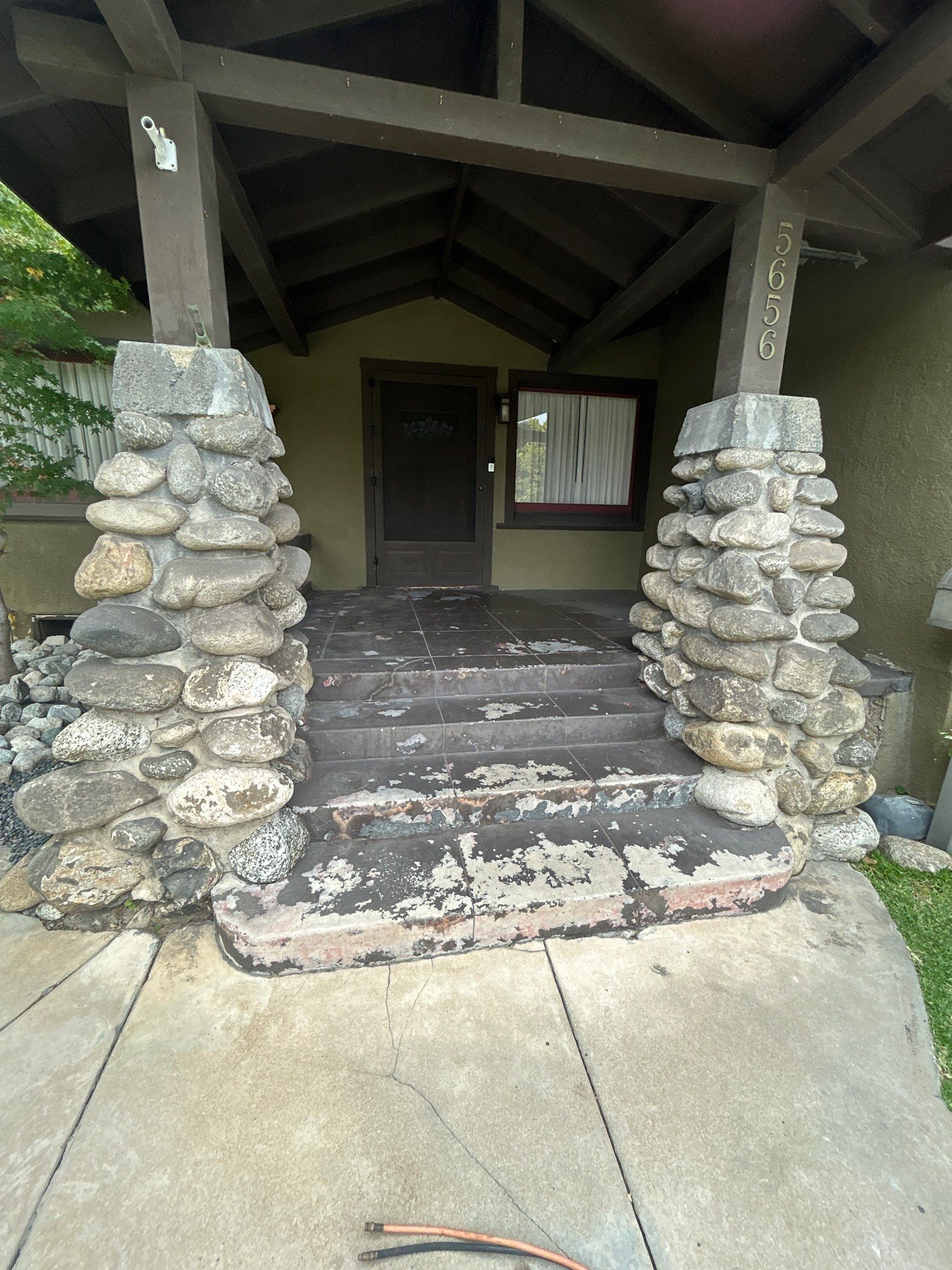 Sandblastig & Staining Front Concrete Porch In Los Angeles, CA by La Power Washing Inc