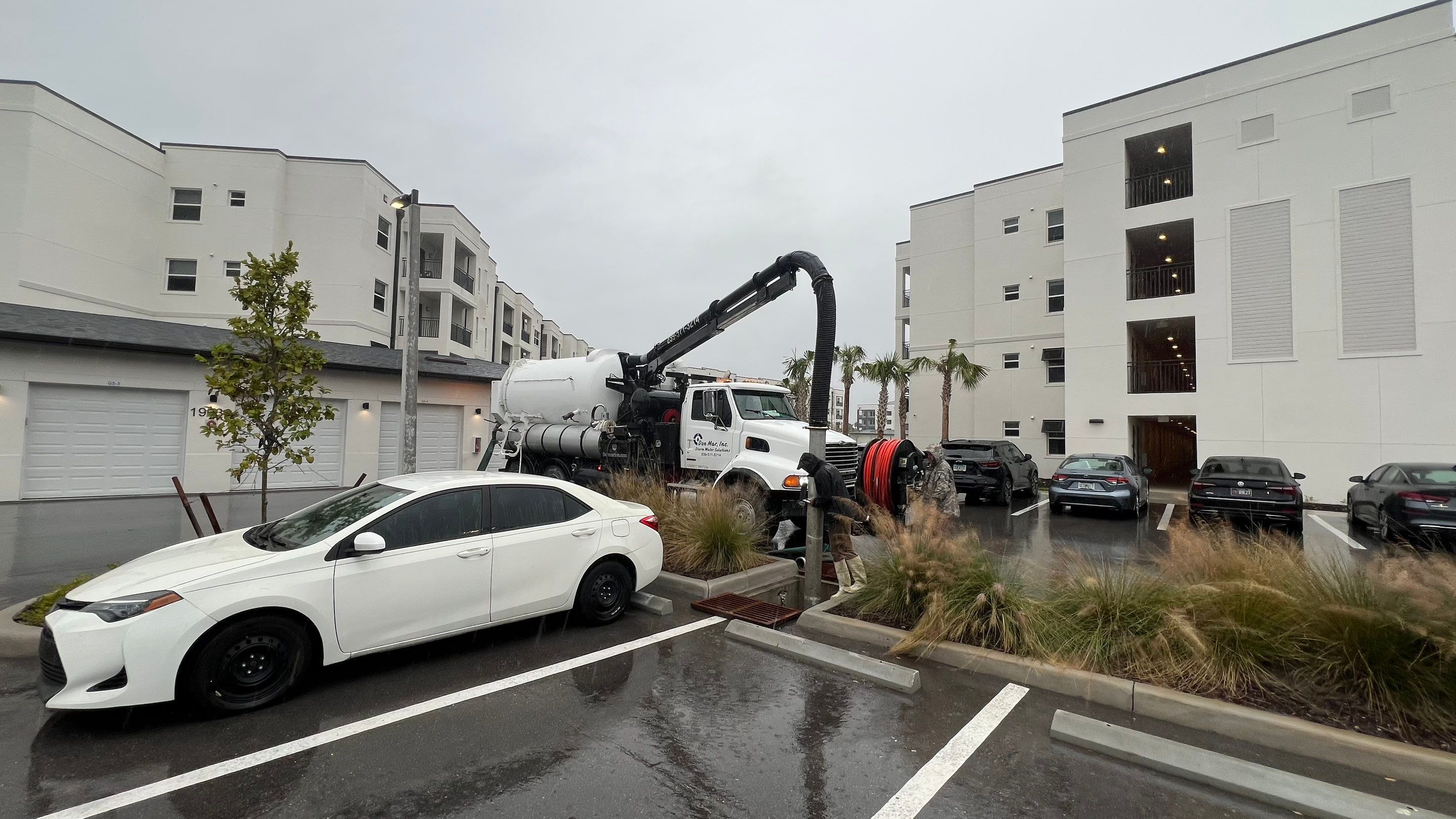 New Construction Apartment Complex Catch Basin Cleaning by APS Power & Water