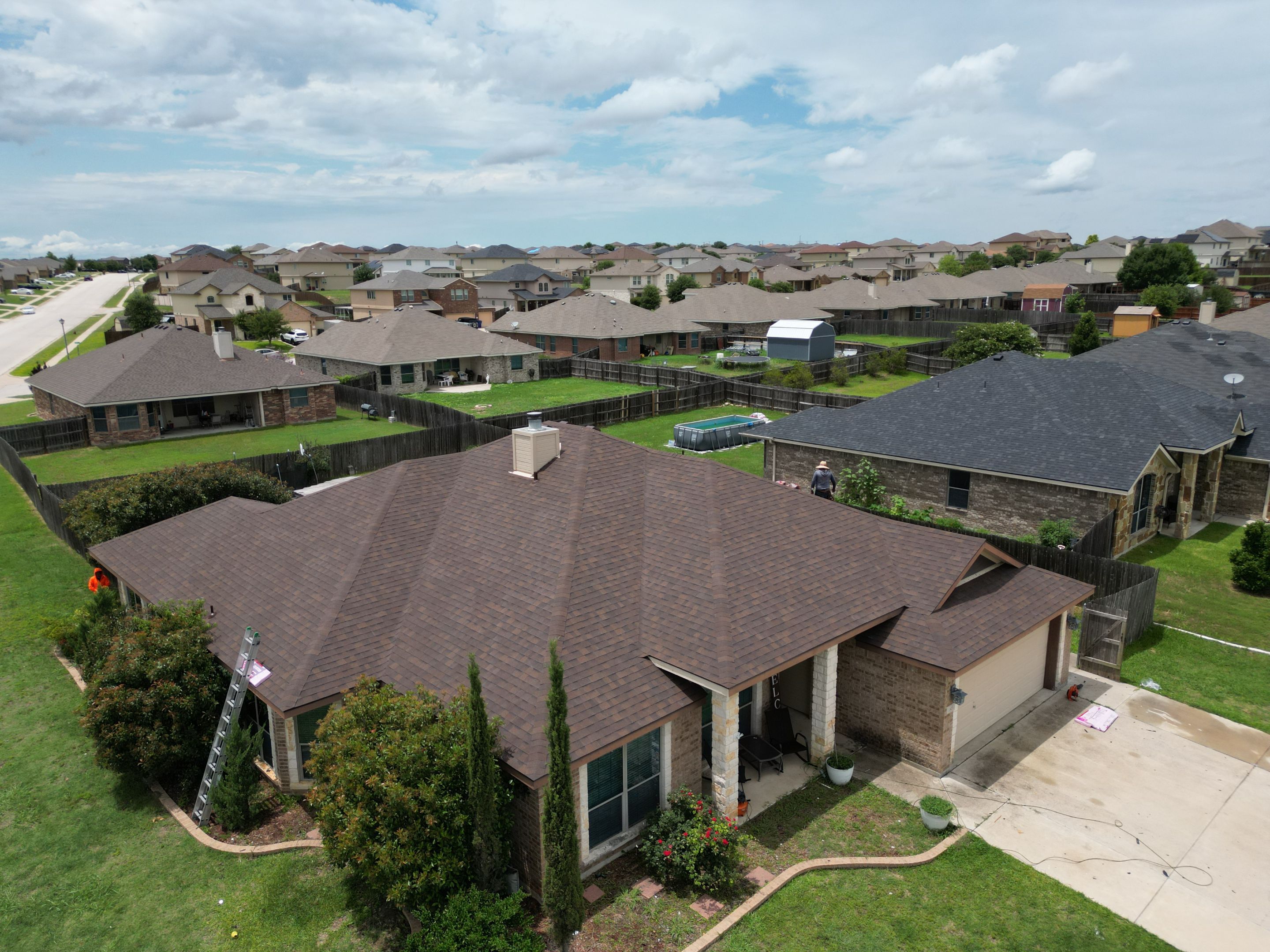 Residential Roof Replacement using Owens Corning - Oakridge - Brownwood by Action Exteriors Austin