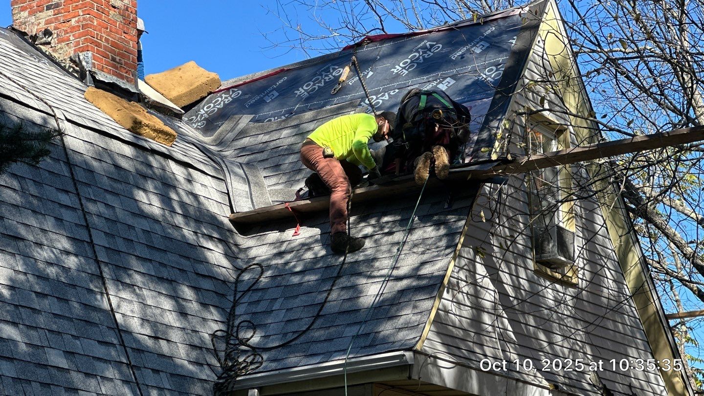 Full Roof & Porch EPDM Replacement with Skylight and Chimney Repairs by Mighty Dog Roofing of Greater Middlesex County