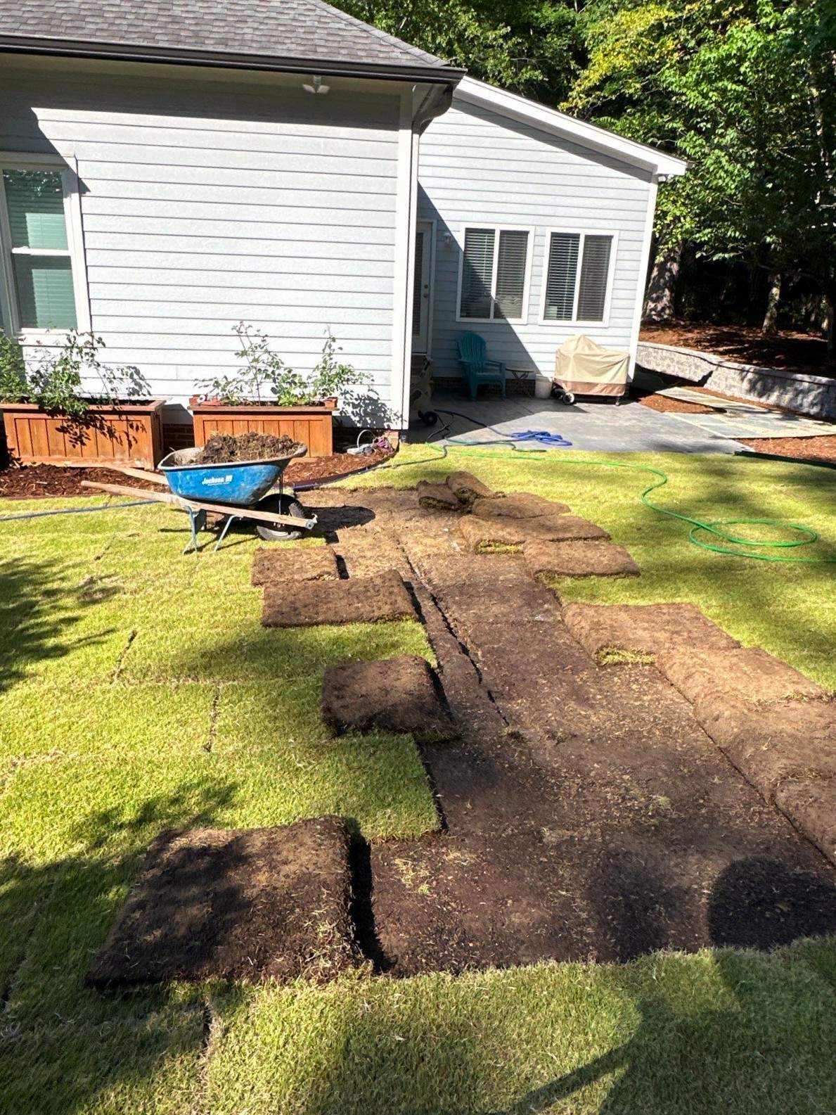 Sod installation and hardscaping in Cary by Martinez Brother’s Nc Landscaping Inc