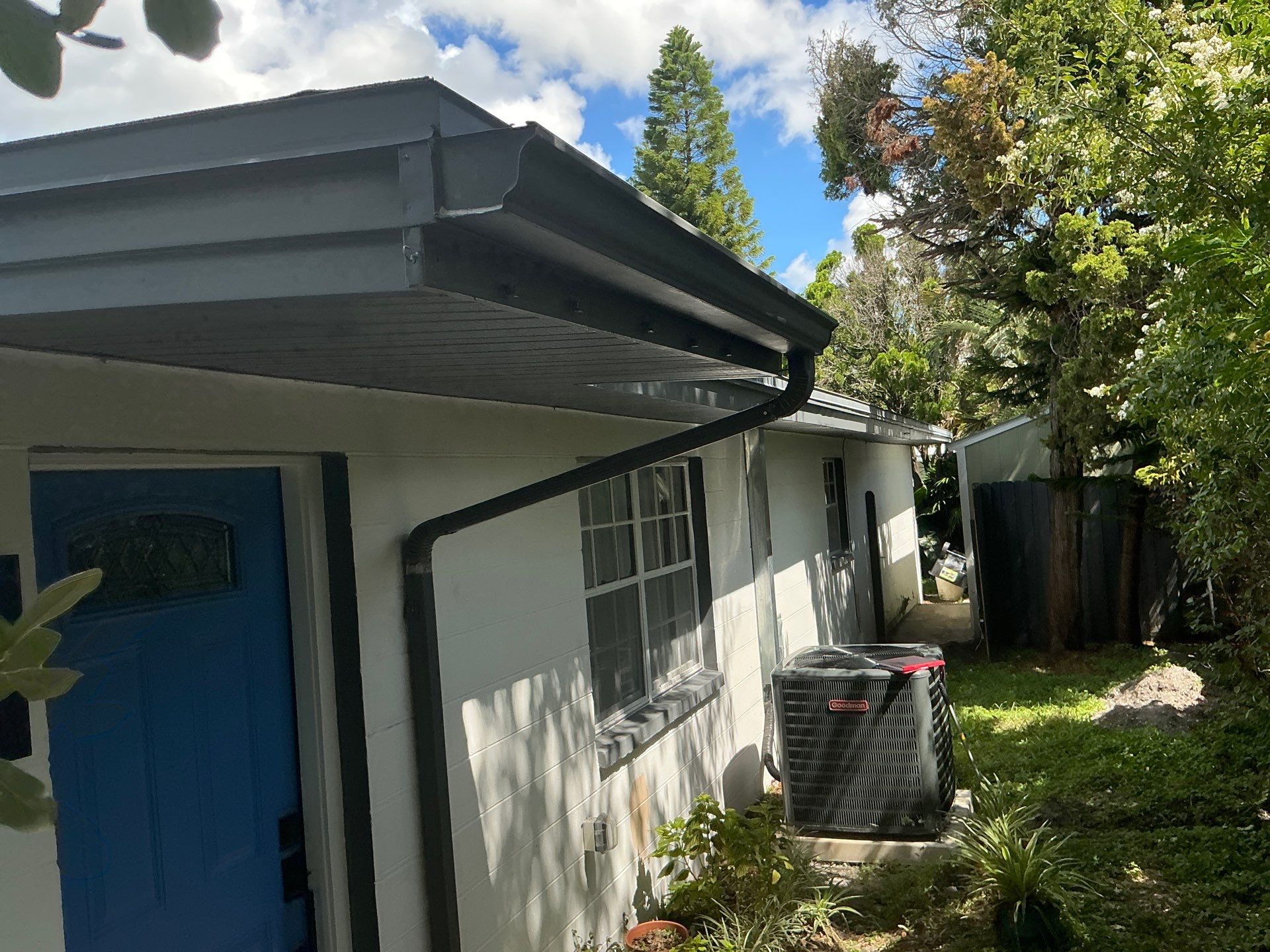 White Seamless Gutters for Coastal Homes in Tampa FL by Gutter Professors